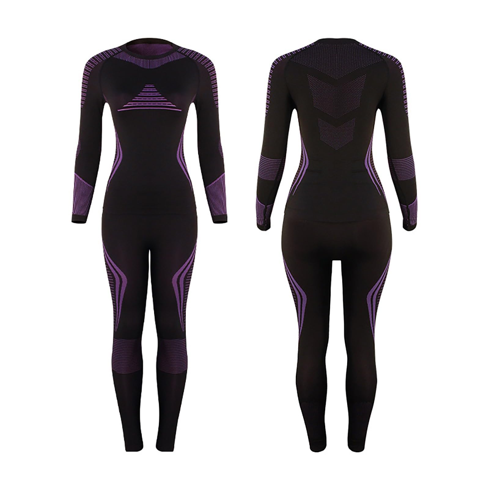 Conjunto CháNdales para Mujer 2 Piezas Conjunto Térmico de Invierno Ropa Interior Térmica Capa Base Pantalones Forro Polar para Exteriores Esquí Senderismo
