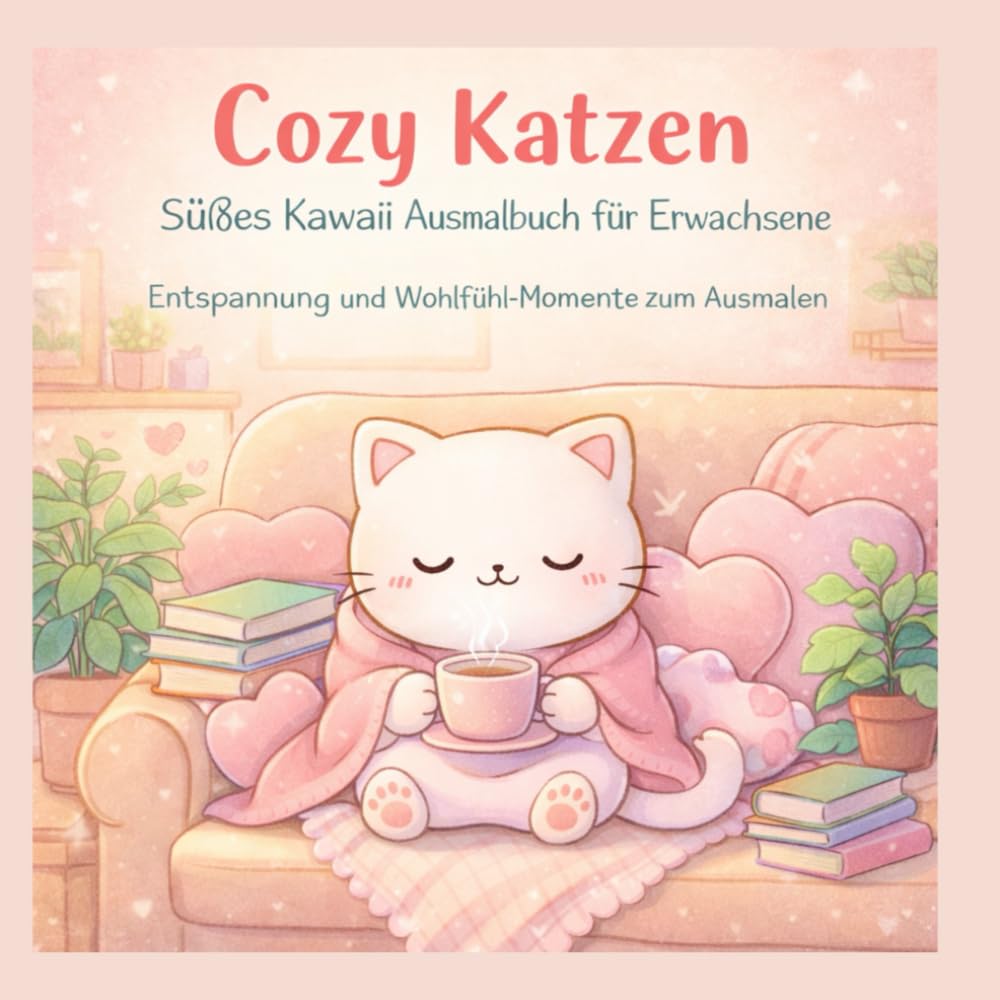 Cozy Katzen - Süßes Kawaii Ausmalbuch für Erwachsene: Entspannung und Wohlfühl-Momente zum Ausmalen