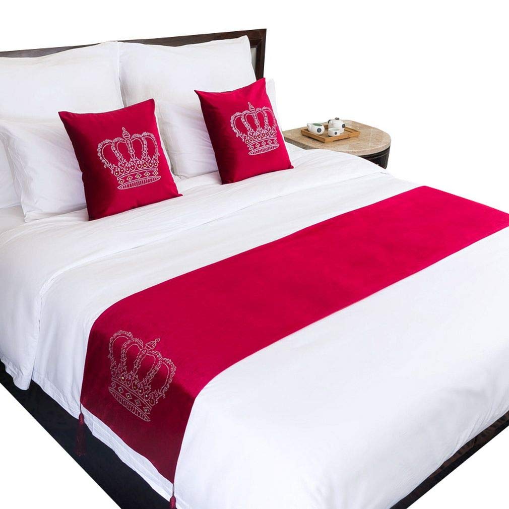 Bufanda de cama roja 45x210 cm COMVIP textil de alta decoración para hostelería