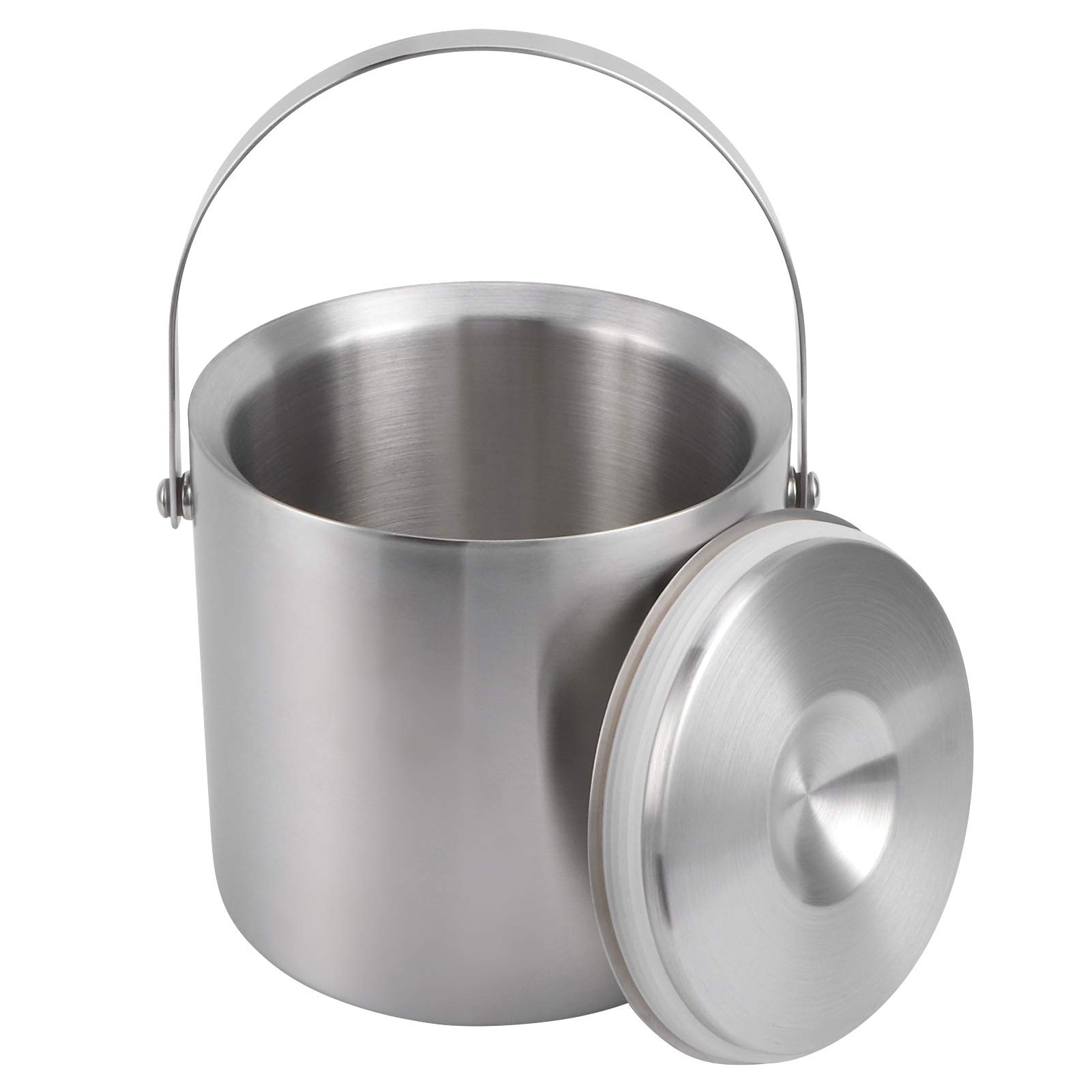 Eiskübel, 3 l, doppelwandiger Edelstahl-Weinkühler mit Deckel für Bar, Hotel, Party, Heimgebrauch, Robustes, luftdichtes, silikonversiegeltes Eisfass für Champagner-Cocktails