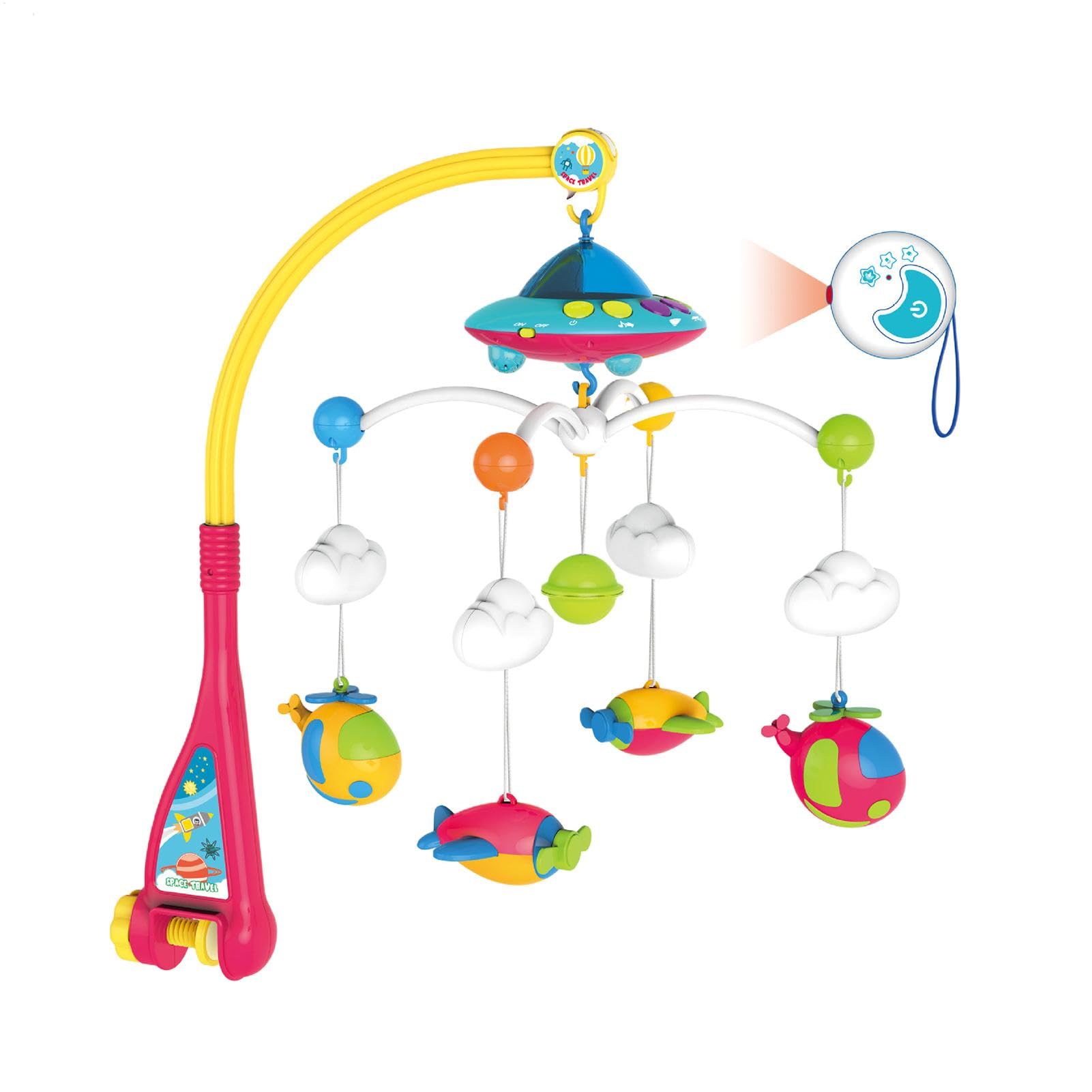 Mobile musical pour le berceau, bébé berceau musical mobile Lights Fonction | Décoration multifonctionnelle du lit de suceur pour bébé, accessoires de