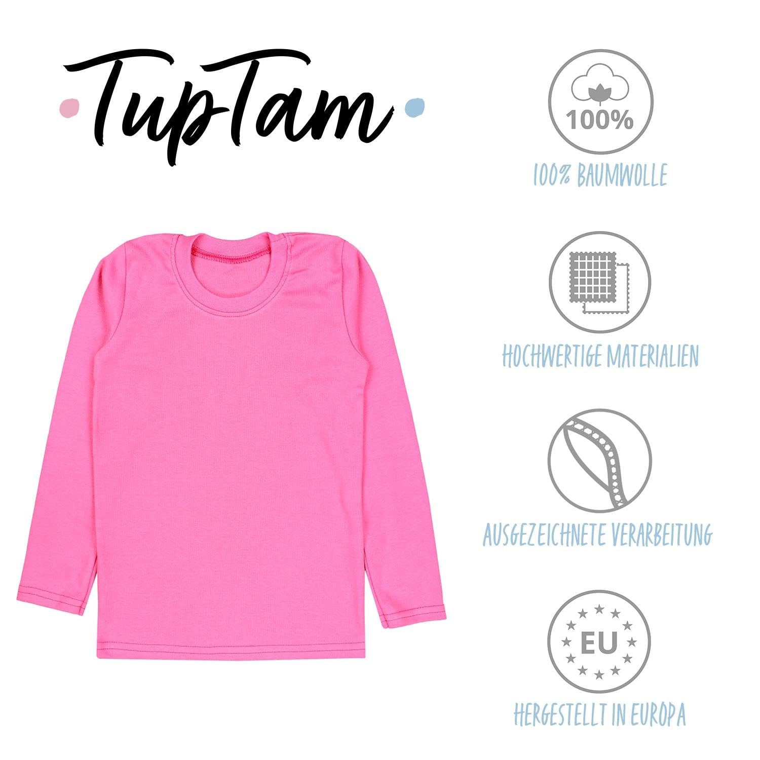 TupTam Niñas Camiseta de Manga Larga Chaleco Ropa Interior Paquete de 3