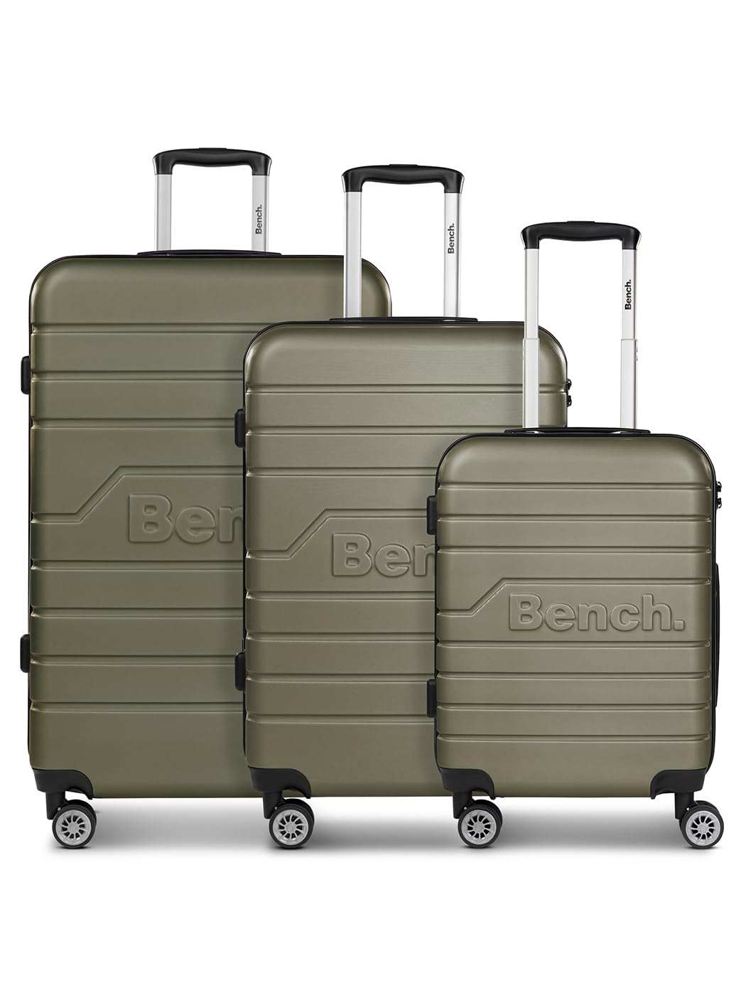 Bench Seattle_Parent, verde oliva scuro, 3-Set, Valigia con ruote doppie e lucchetto TSA