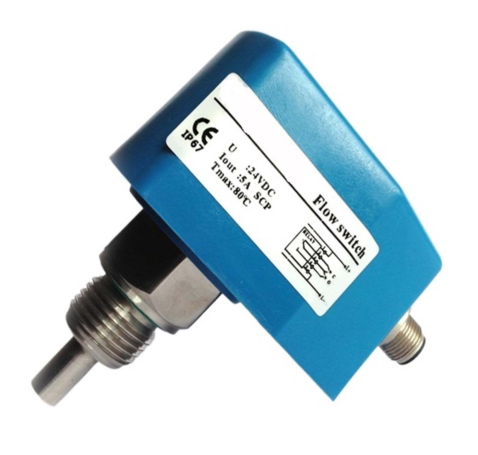 HEXEH Regolatore di Flusso Termico con 1..150 cm/s 100 Bar di Pressione Massima Interruttore di Flusso in Acciaio Inossidabile con Grado di Protezione IP67(PNP,G1/2)