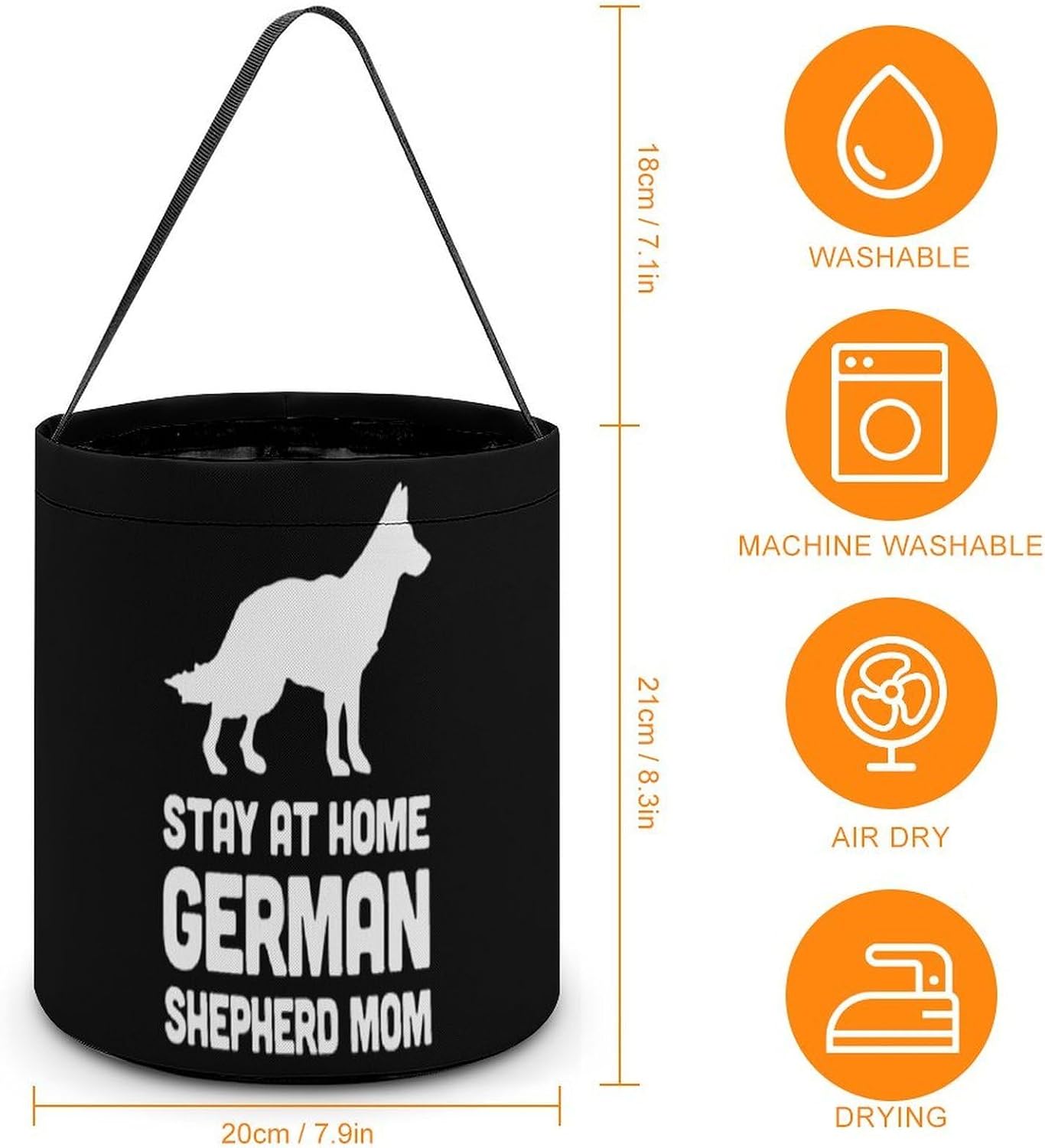 Stay At Home German Shepherd Mom Halloween Treat Bag Reusable Candy Basket Tote Goody Bags Gift Party