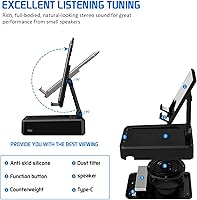 Vista 4 de Soporte para teléfono celular con altavoz Bluetooth inalámbrico compatible con iPhone/Samsung/iPad, soporte de teléfono de diseño antideslizante