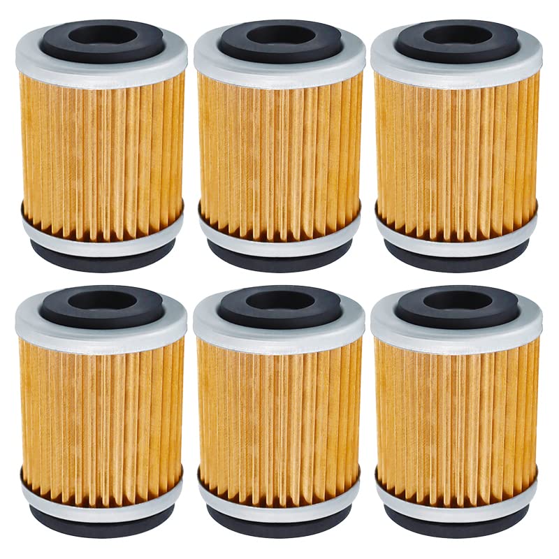 2/4/6 sztuk filtr oleju motocyklowego dla Y-m-h Cy-g-nus XC125 XC150 XT250T AG200 AG 200 YJ125 TW125 TW 125 SR125 SR125SE SR185 SRX250 Akcesoria motocyklowe (Color : 6pcs-yellow)