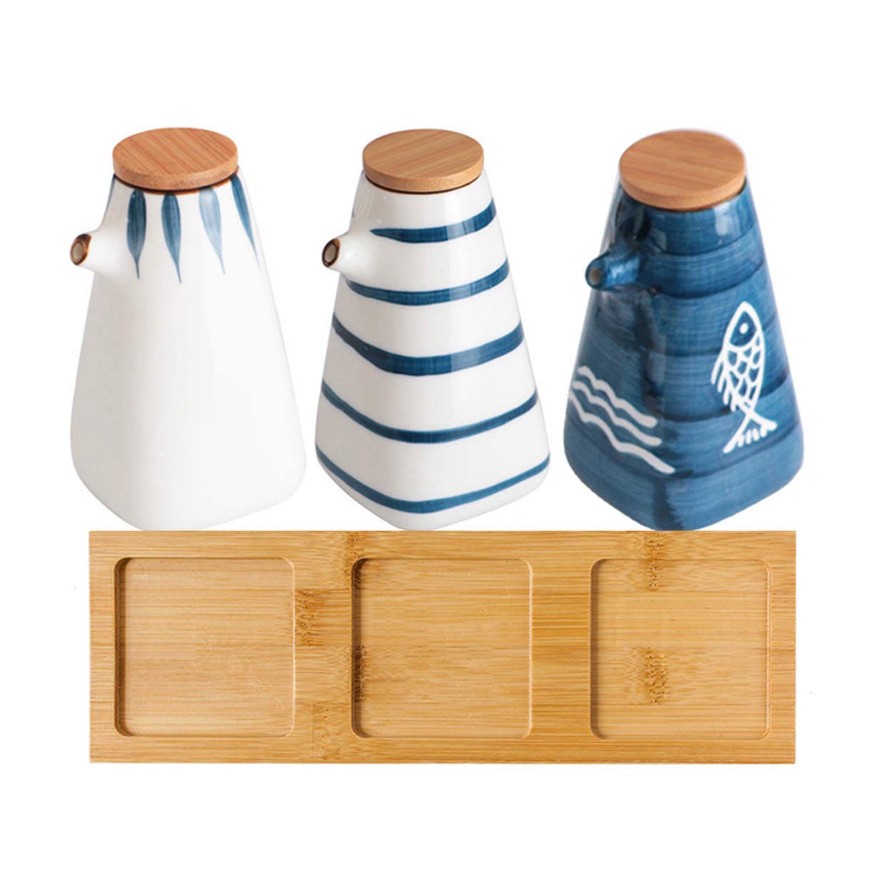 ESNY Bottiglie Dispenser in Ceramica per Olio E Aceto,Bottiglia per Salsa di Soia/Vaso Aceto/Olio D'Oliva/Dispenser per Condimenti in Salsiera Utensili per La Conser C