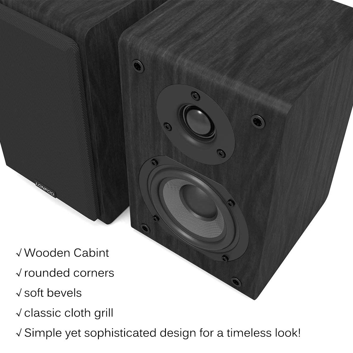 Amazon.co.jp: lonpoo本棚スピーカー2ウェイwith 4インチカーボン