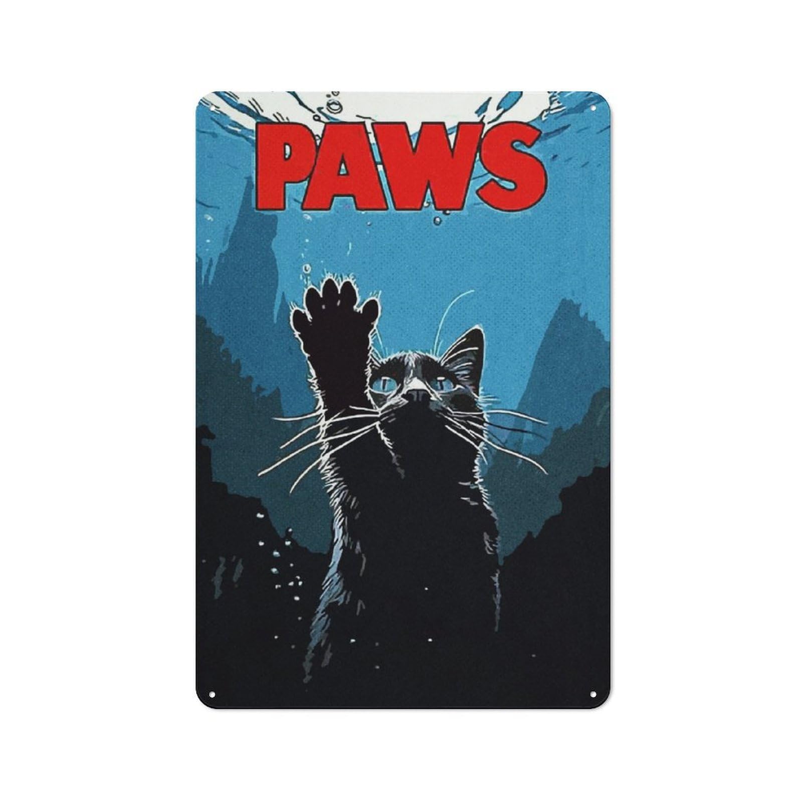 Junmoney Paws Cat Vintage Tin Sign 30X20cm Featuring For Café Or Home Bar, A Metal Wall Feature For Cafés And Home Bars
