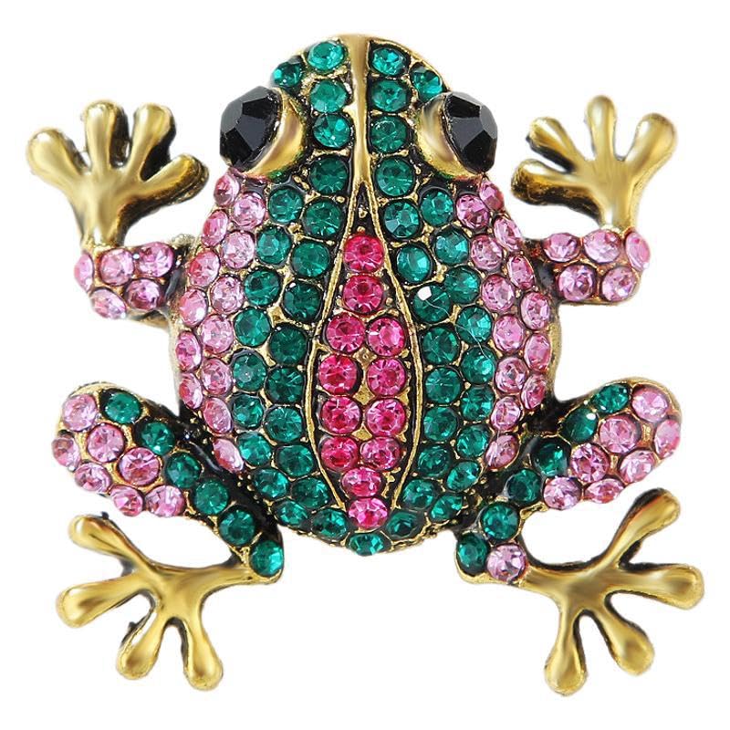 Image of Cute Frog Enamel Brooch Pins For Women Men Cartoon Frog with Glitter Boots Brooch Creative Funny Animals Brooches Fashion Animals Jewelry Gifts