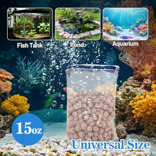Image of Sukh Ceramic Bio Balls - Fish Tank Sphere Filter Media Nano-Tech Bio-Spheres Bio Media for Aquarium,Fish Tank Sump,Pond,Freshwater,Canister Filter and Koi Ponds,15oz