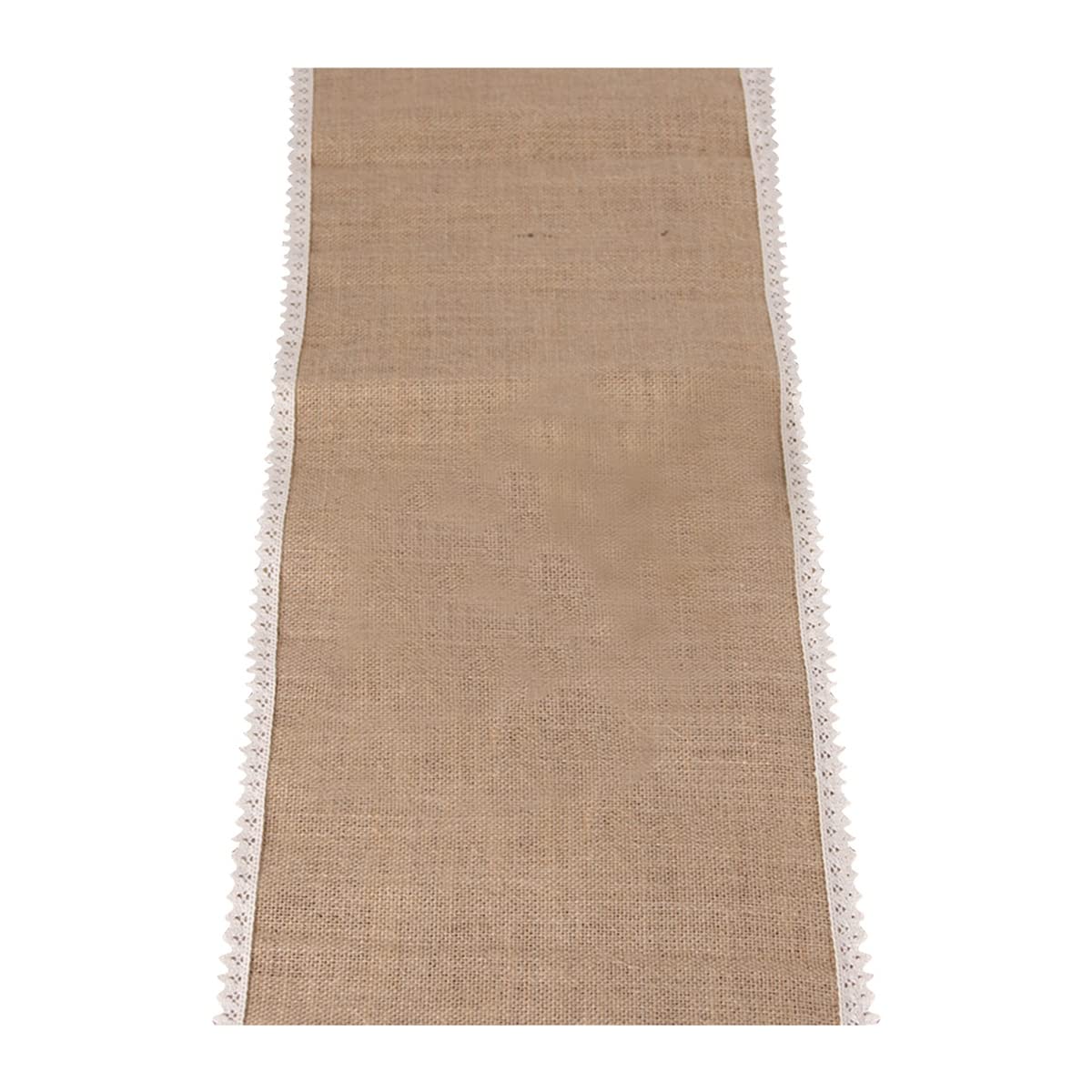 Jute Table Runner with Lace Table Runner for Farmhouse-Style Dining Room Jute Burlap Collection Table Runner Woven Jute Fabric Placemats or Centerpieces Burlap Farmhouse Table Runner