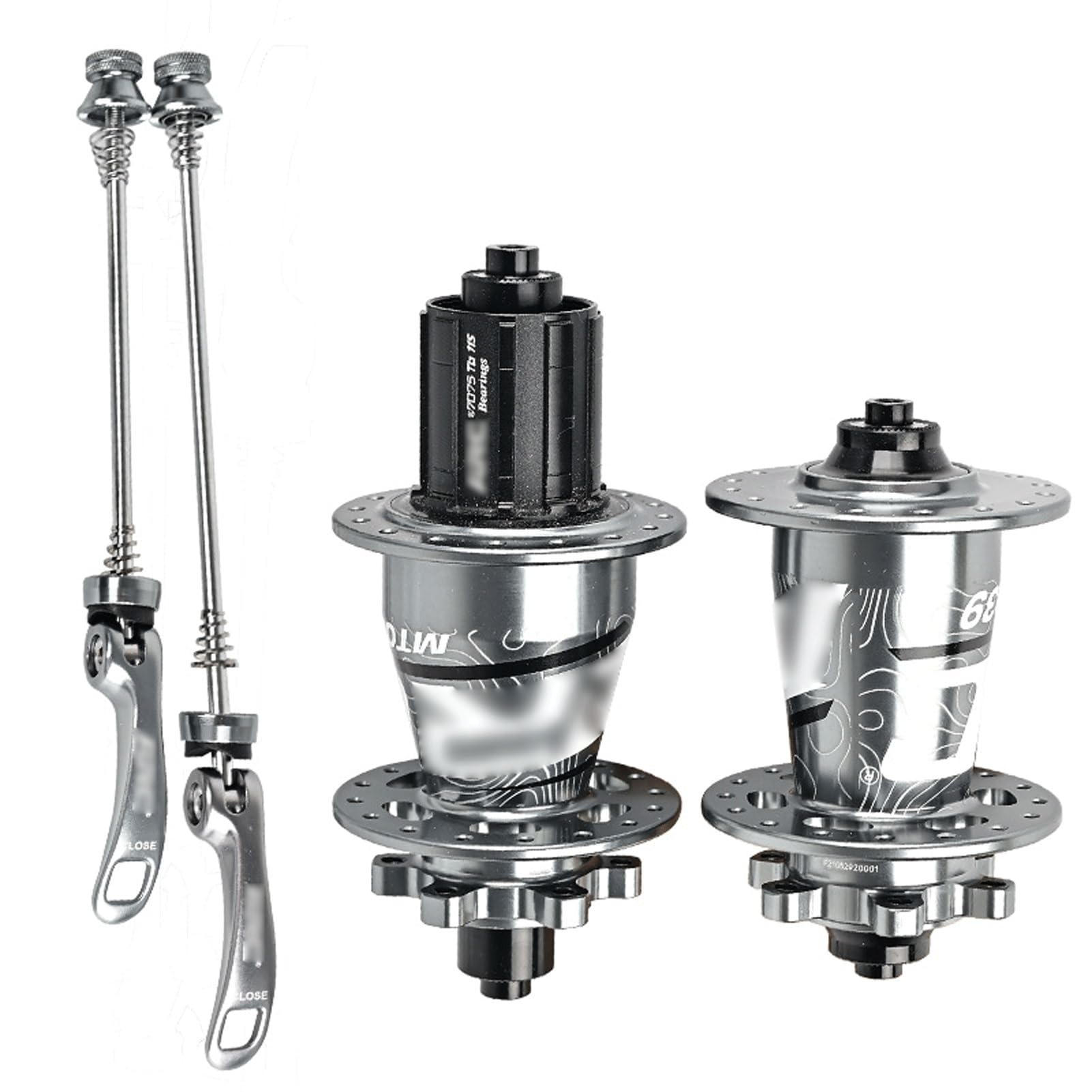 Set di Mozzi Anteriori Posteriori per Mountain Bike 32 Fori 6 Bulloni Mozzo Freno a Disco Sgancio Rapido/Passante Mozzo Alxe HG/XD/MS(Titanium QR,MS)