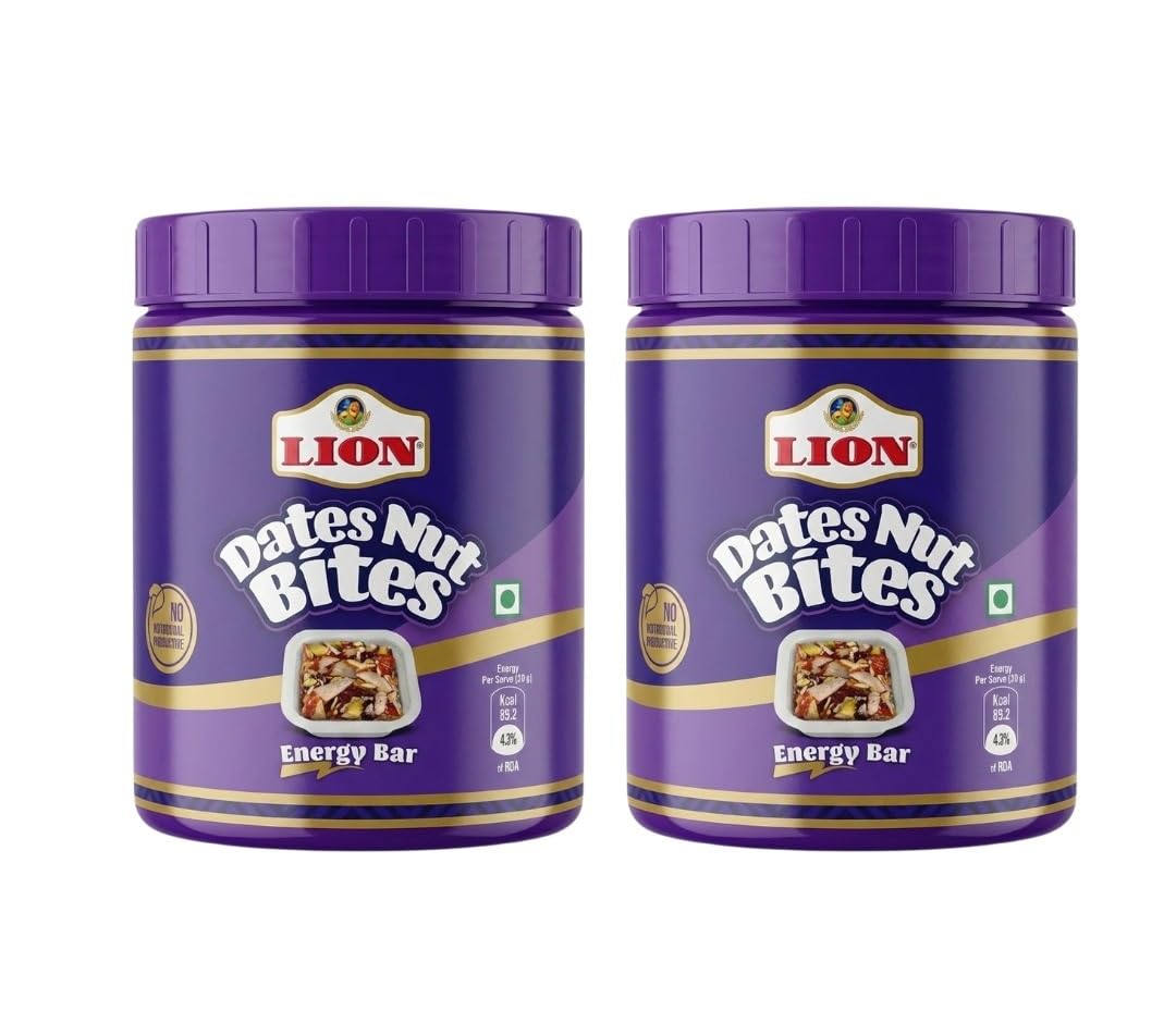 Lion Dates Nut Bites, 20 Pieces (400g | 20g Each) - Date bites, Barfi Made with Dates Energy Bar with Dates, Almonds, Cashews | No Added Sugar & Protein-Rich Snack for Natural Energy , Dry Fruits Nuts, Healthy Snacks Sweets (20 pieces)-image-10