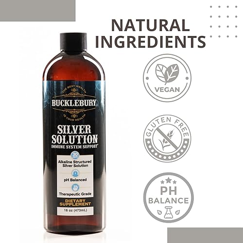 Miniatura 3 de Bucklebury Silver Solution Liquid 30ppm - Líquido de plata coloidal estructurada alcalina natural con pH equilibrado para apoyo inmunológico y salud