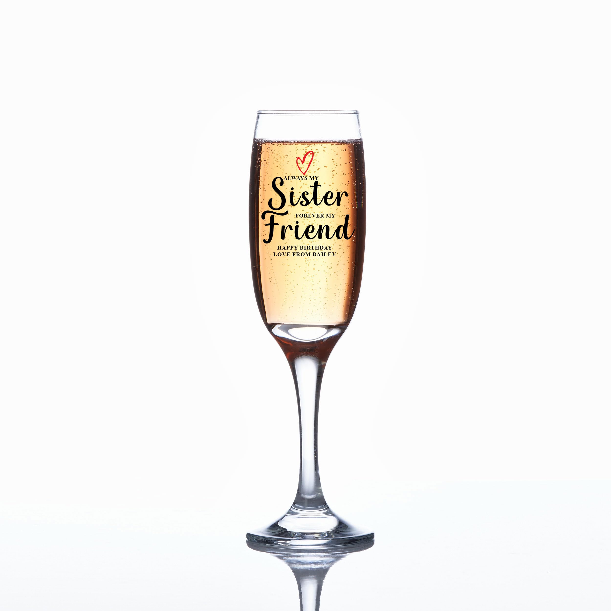 ukgiftstoreonline Personalised Sister Champagne Prosecco Glass Gift for Any Occasion