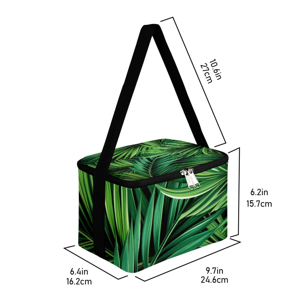 GzLeyigou Lunch Bags for Women Men 9 Cans,Tropical Palm Leaves Hot & Cold Food Delivery Bag Insulated Grocery Bag Insulated Lunch Box Poppy Leaf Cooler Bag for Office Work Picnic Beach
