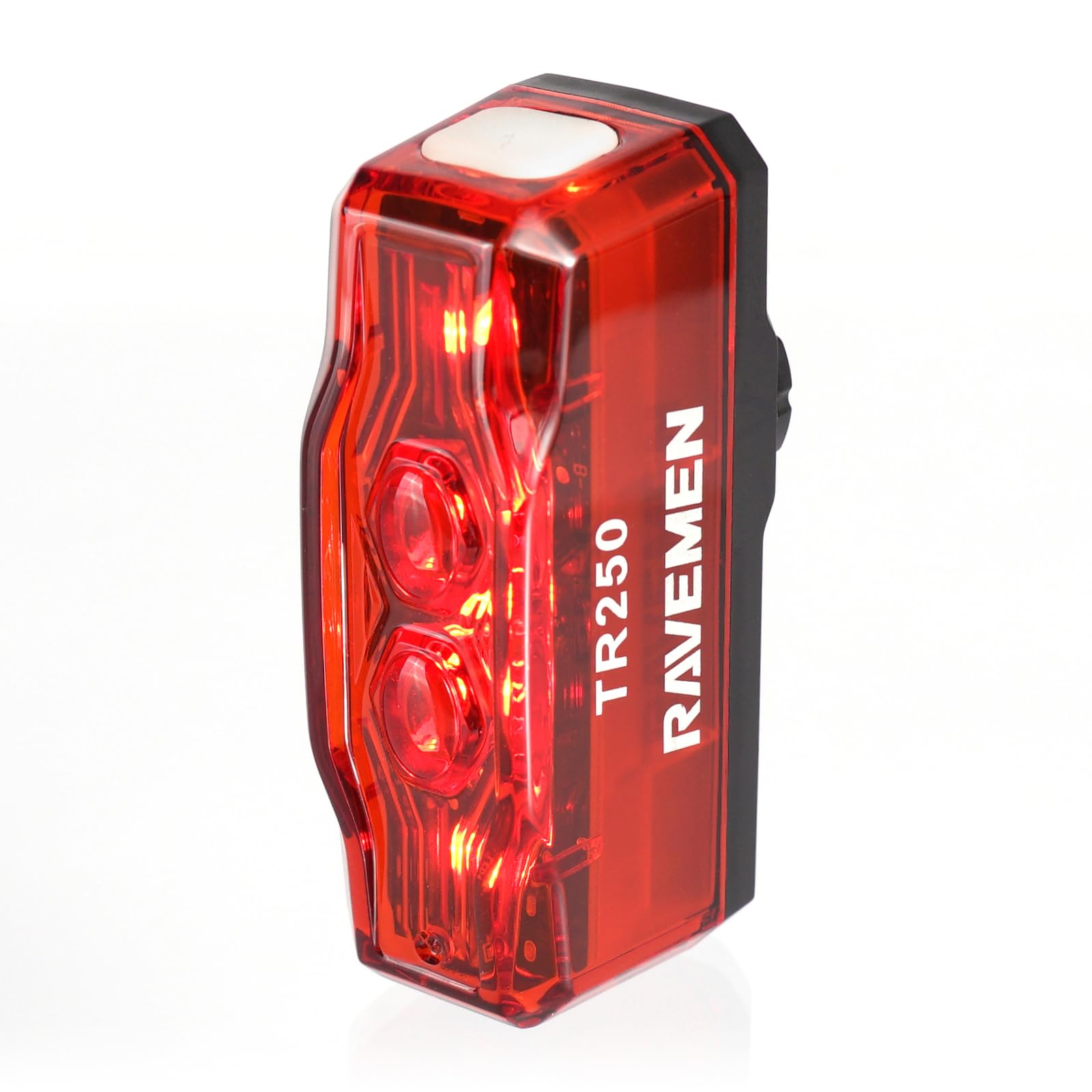 RAVEMEN TR250 250 Lumen Luce Posteriore per Bici 6 Modalità Notte e Giorno, Ideale per viaggi su strada e Urbano Ciclismo, USB-C Ricaricabile Impermeabile IPX6 Campo visivo di 280°