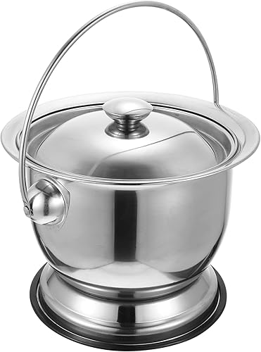 Ollas de cámara de orina de inodoro portátil Cámara de acero inoxidable Cubo de orina portátil Olla de cámara para el hogar Olla de orina de mano