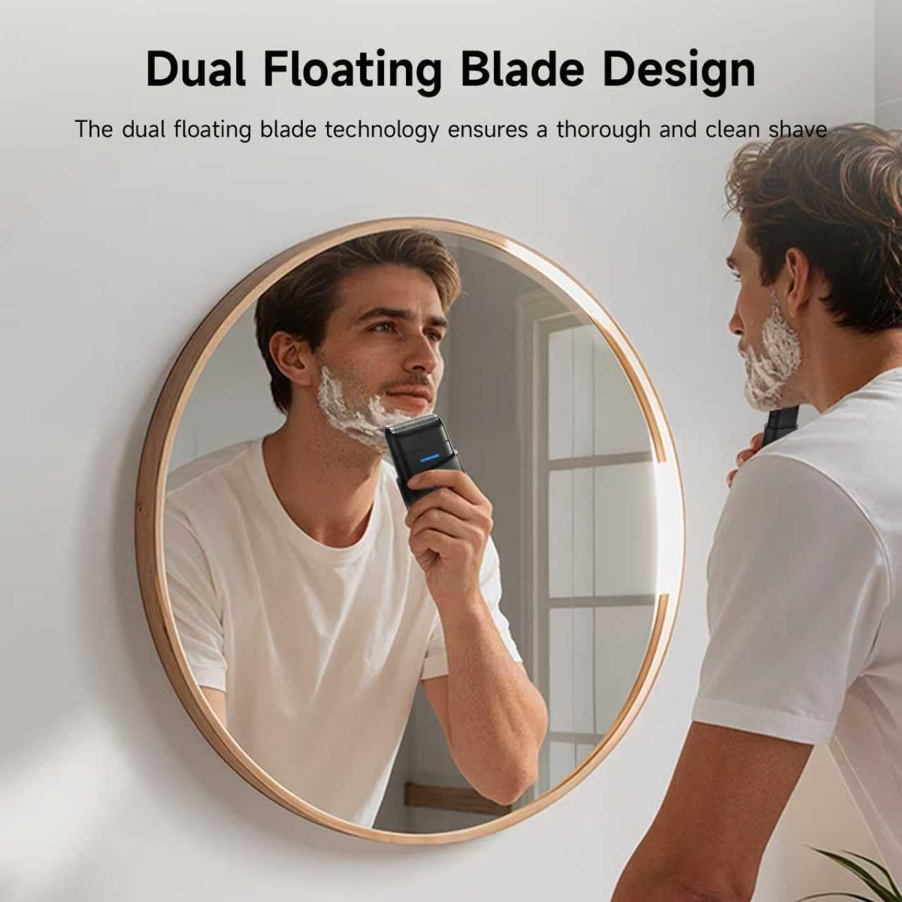 Electric Razor for Men, Protable Foil Shaver with Double Floating Blade & UV Lamp, IPX7 Electric Shavers for Men, Cordless Razor with Auto Travel Lock, USB-C Rechargeable Trimmer with Wet & Dry