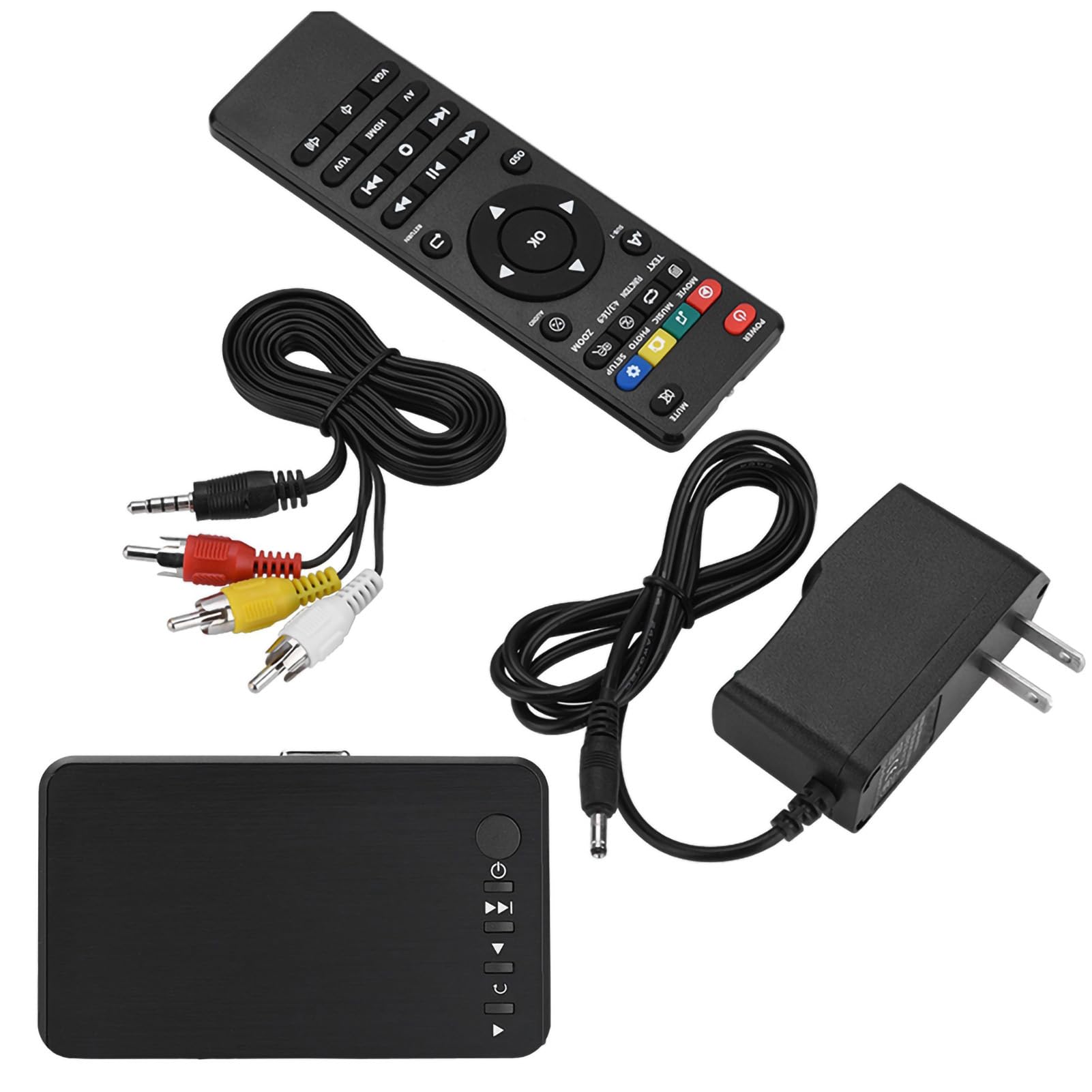 Odtwarzacz Multimedialny HDMI, Odtwarzacz Multimedialny Audio i Wideo 1080P HD z Pilotem na podczerwień, MOV, AVI, M2TS, TP, TRP, IFO, ISO, Obsługa Napędu USB, Mobilny Dysk