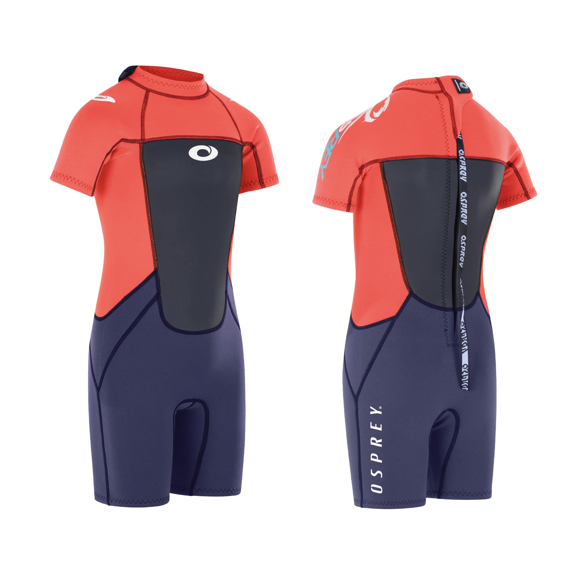Osprey Origin 3mm Wetsuit, Kids Shortie Summer Wetsuit, Boys and Girls Short Sleeve Wetsuit Neoprene, L, Pink (WS1302)