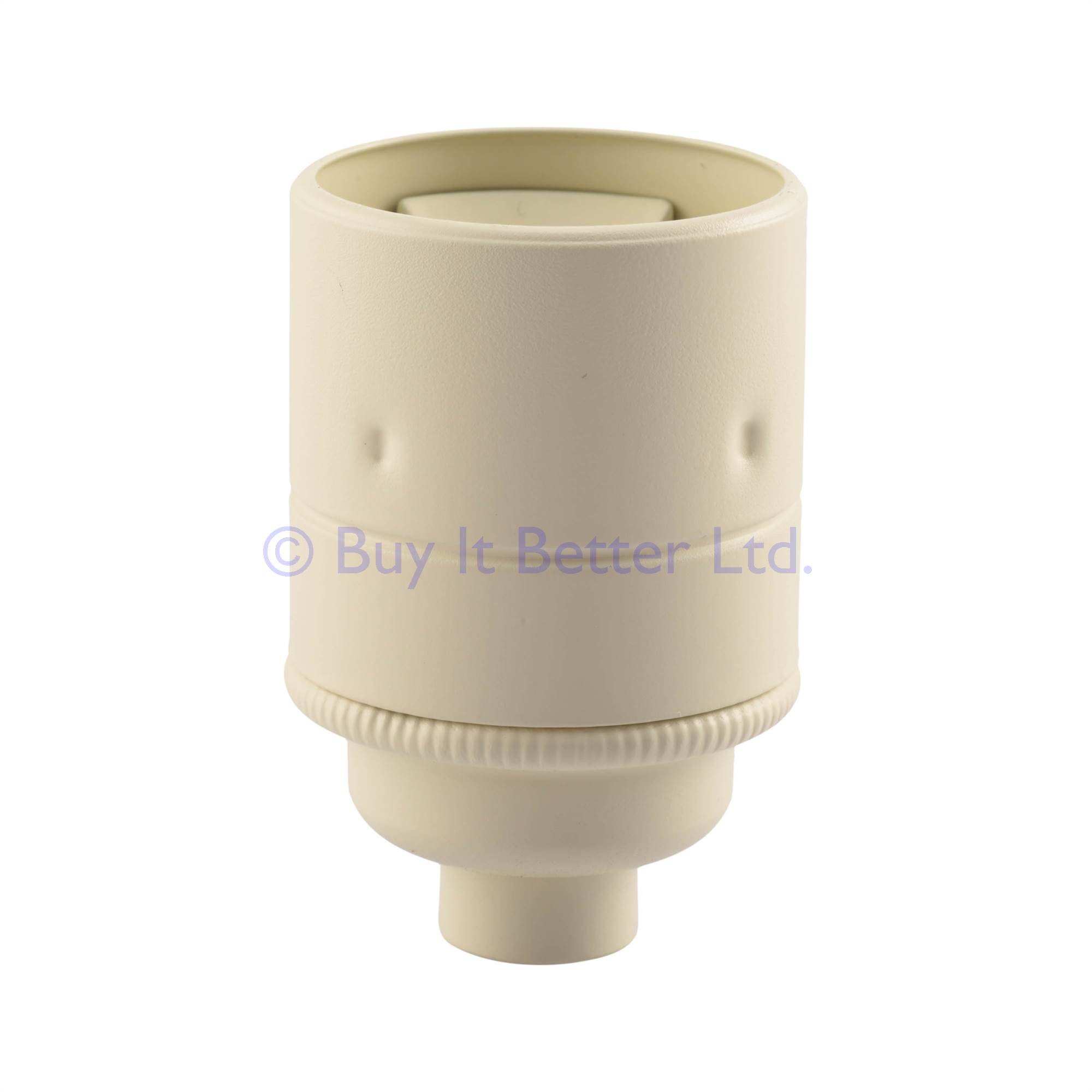 ElekTek ES E27 Lamp Bulb Holder Plain Skirt 10mm Entry Antique White Ideal for Vintage Filament Bulbs โ image 1
