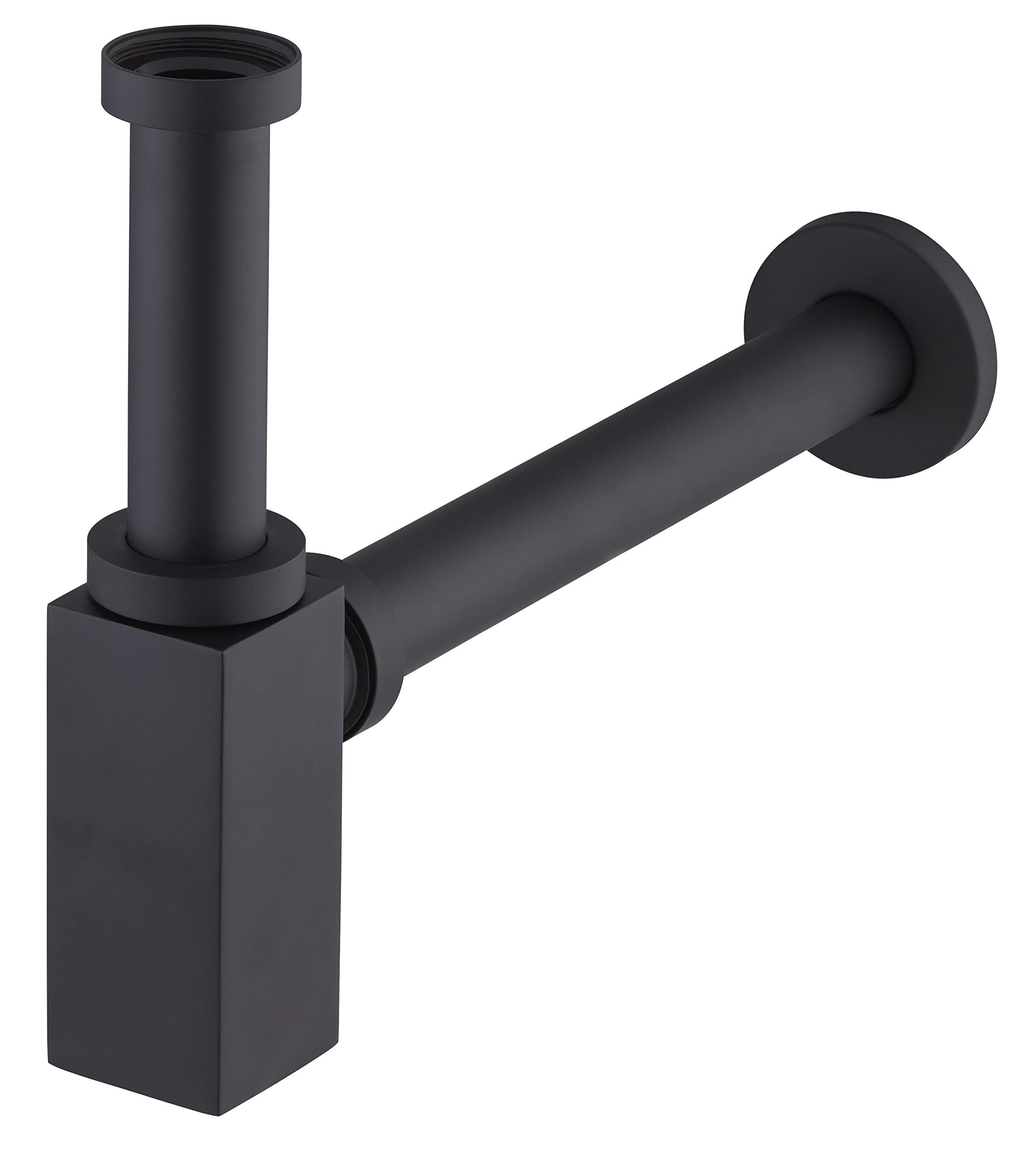 Sifón Cuadrado de Lavabo Visible de Latón Negro | Diseño Moderno y Sofisticado | Acabado Resistente a la Corrosión | Ideal para Baños Elegantes | NOYON & THIEBAULT