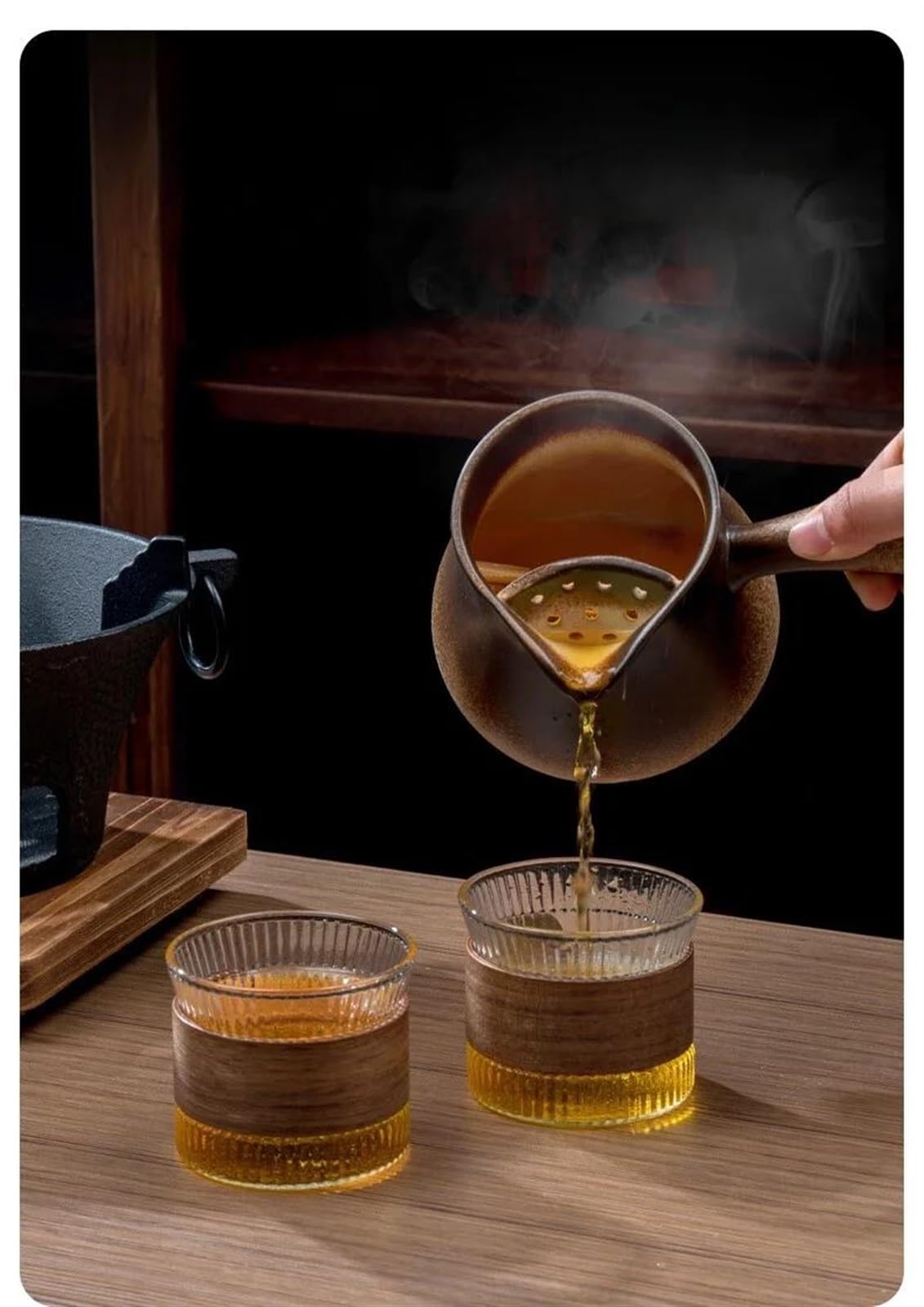 Set Teiera E Tazza Di Natale Kung Fu Cinese Preparazione Del Tè Set Da Tè Tè Al Latte Tostato Inverno Stufa All'aperto Tè Bollente Teiera Di Argilla Teiera Con Manico Set Da Tè (Size : 550ml)