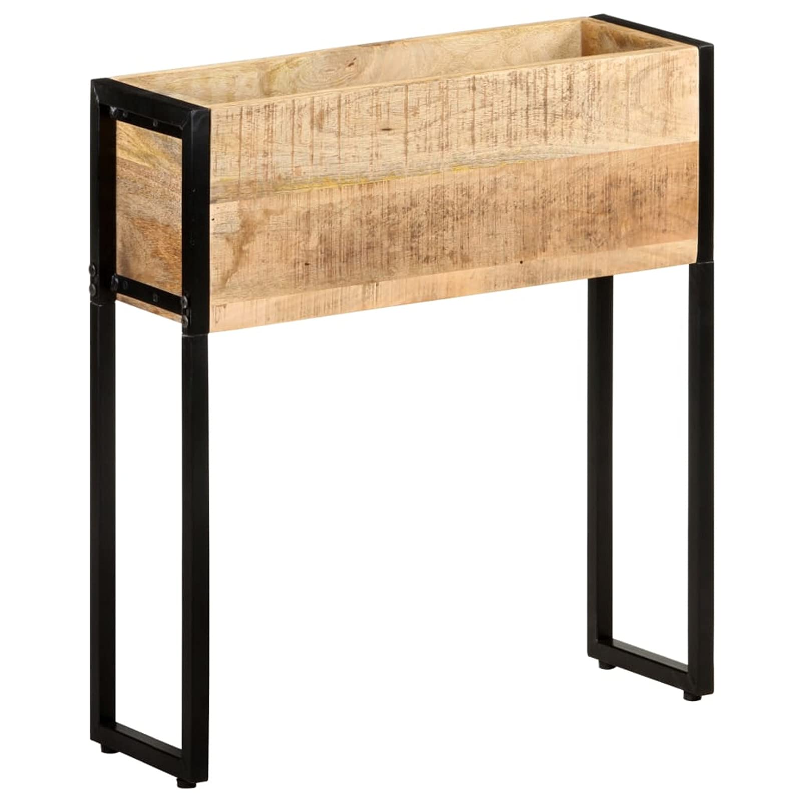 Homgoday Pflanzgefäß mit Gitter für den Garten, Pflanzgefäß 60 x 20 x 68 cm aus unbehandeltem Mangoholz, Pflanzgefäß für den Garten, Pflanzgefäß für den Außenbereich, Blumenkasten für Balkon