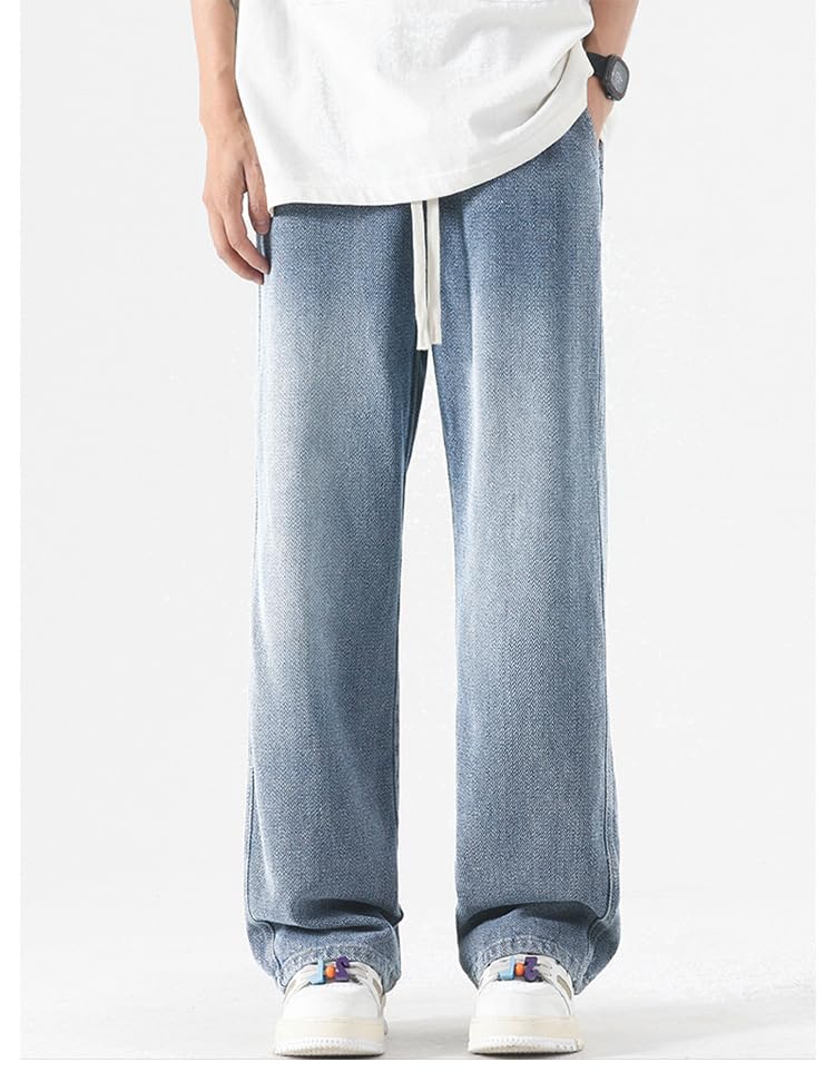 Jeans Pants Trousers Denim Retro Starry Sky Pattern Men's Spring and Autumn Straight Tube Loose Wide Leg Drawstring Casual4