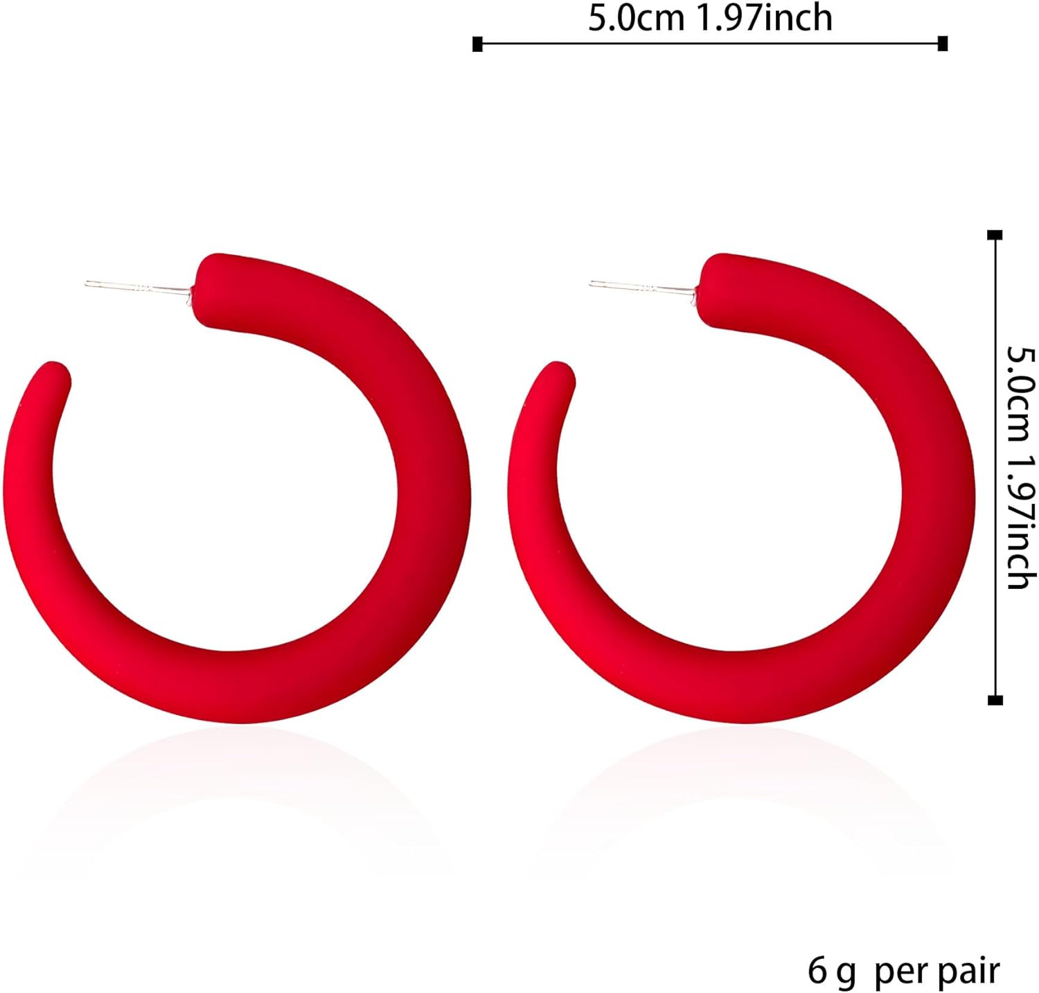 80 90s Retro Neon Thick C Hoop Earrings for Women Hypoallergenic Lightweight Candy Color Large Big Hoop Earrings - Image 5