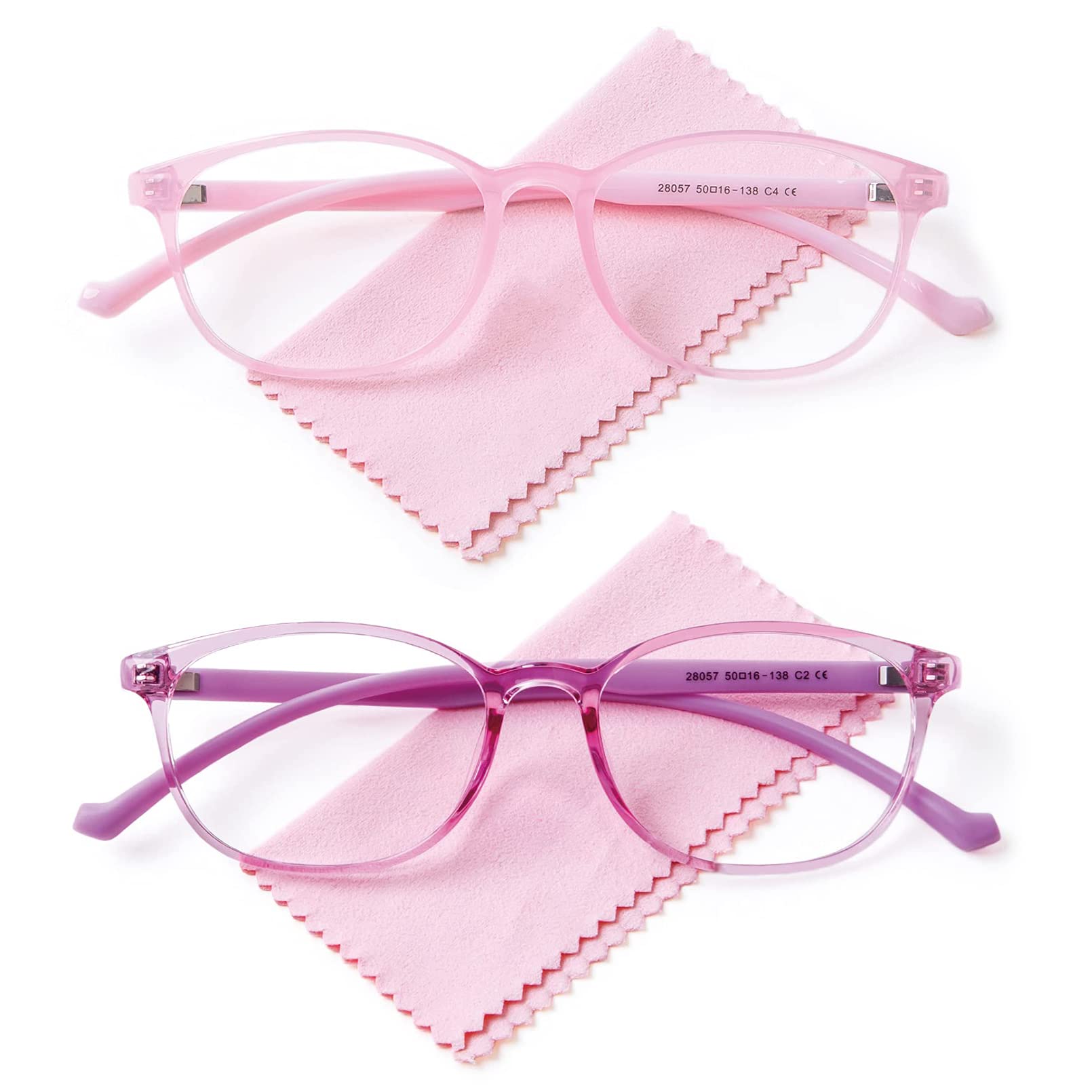 Anti-Blaulicht-Brille für Jugendliche, ultraleicht, Computer-Gaming-Brille für Jungen und Mädchen, unzerbrechlich, klarer Rahmen, blaues Licht, blockierende Brille mit Etui für Kinder im Alter von 5