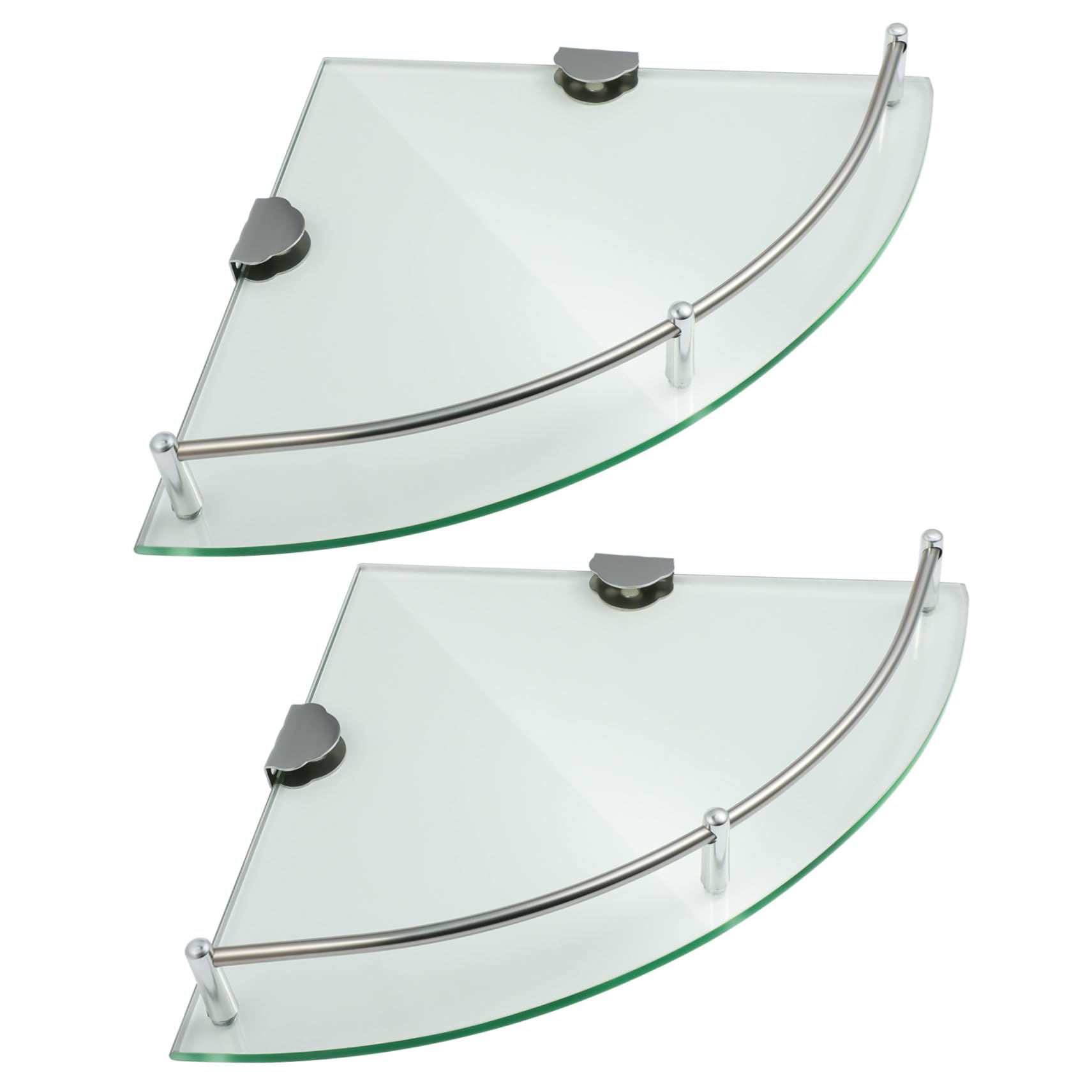 Étagère angle verre trempé et support inoxydable au design premium