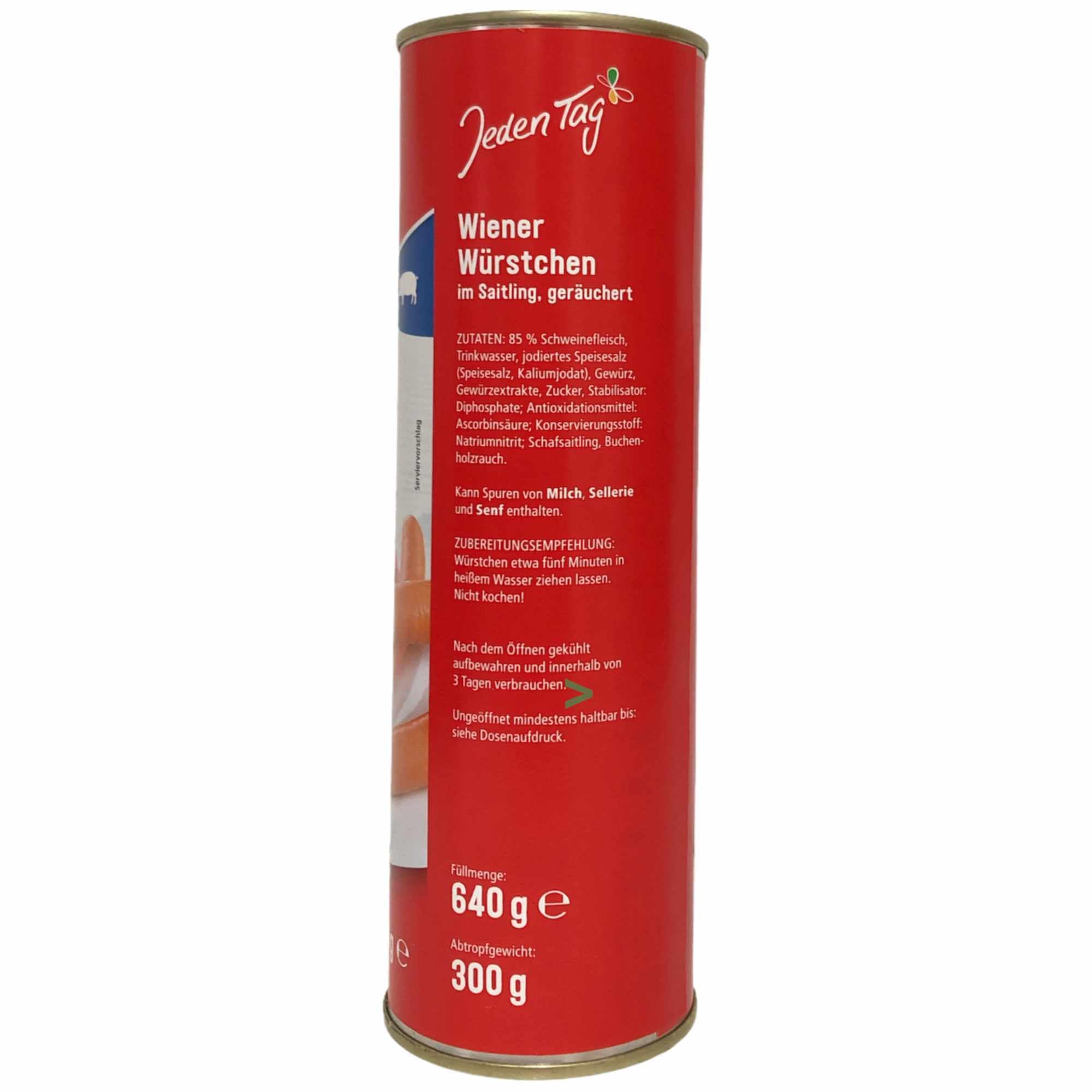 Jeden Tag Wiener Würstchen im Saitling geräuchert 6er Pack (36x50g) + usy Block