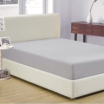 Queen Silver Fitted Sheet 18 Inches Deep Pockets Soft & Silky Cool Luxury Sateen Weave for Home & Hotel 600 Thread Count 100% Egyptian Cotton