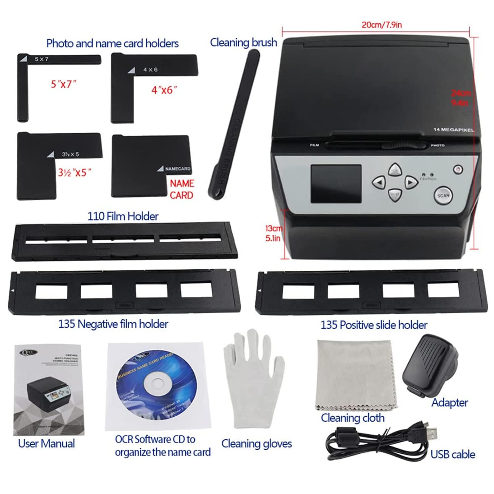 Escáner Digital de película y Diapositivas, escáner de película y Diapositivas Todo en 1 de 22MP, escáner de película Digital, escáner de película y Diapositivas Convertir 135 Película/35mm