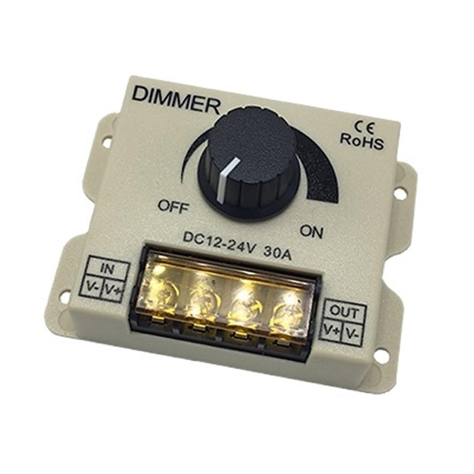 ZXAOMMBEA LED Dimmer DC 12V 24V 30A 360W Adjustable Brightness Light Strip Driver Monochrome Power Controller 5050 3528(A Series Gray)