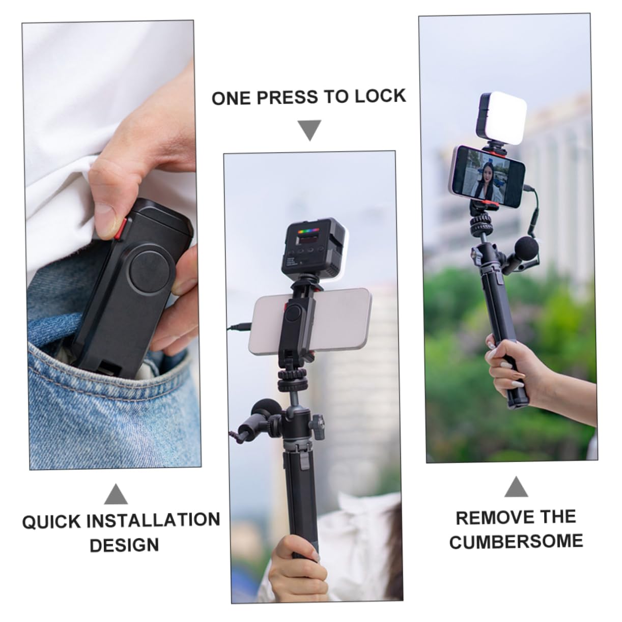 UKCOCO Handy Stativ - Tragbarer Smartphone Halter Für Live-Übertragungen & Videos