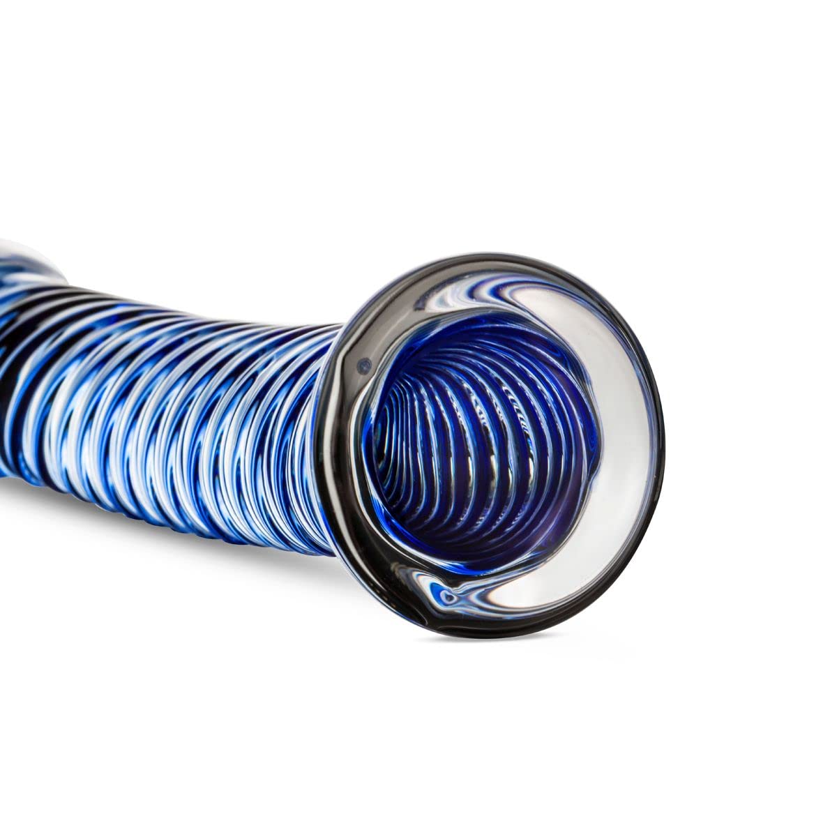 Gildo Número 5 - Consoladores de Crystal, Juguetes eroticos adecuado para el juego de temperatura - Longitud 9.00 cm, Diametro 2.50 - 4.30 cm, Azules