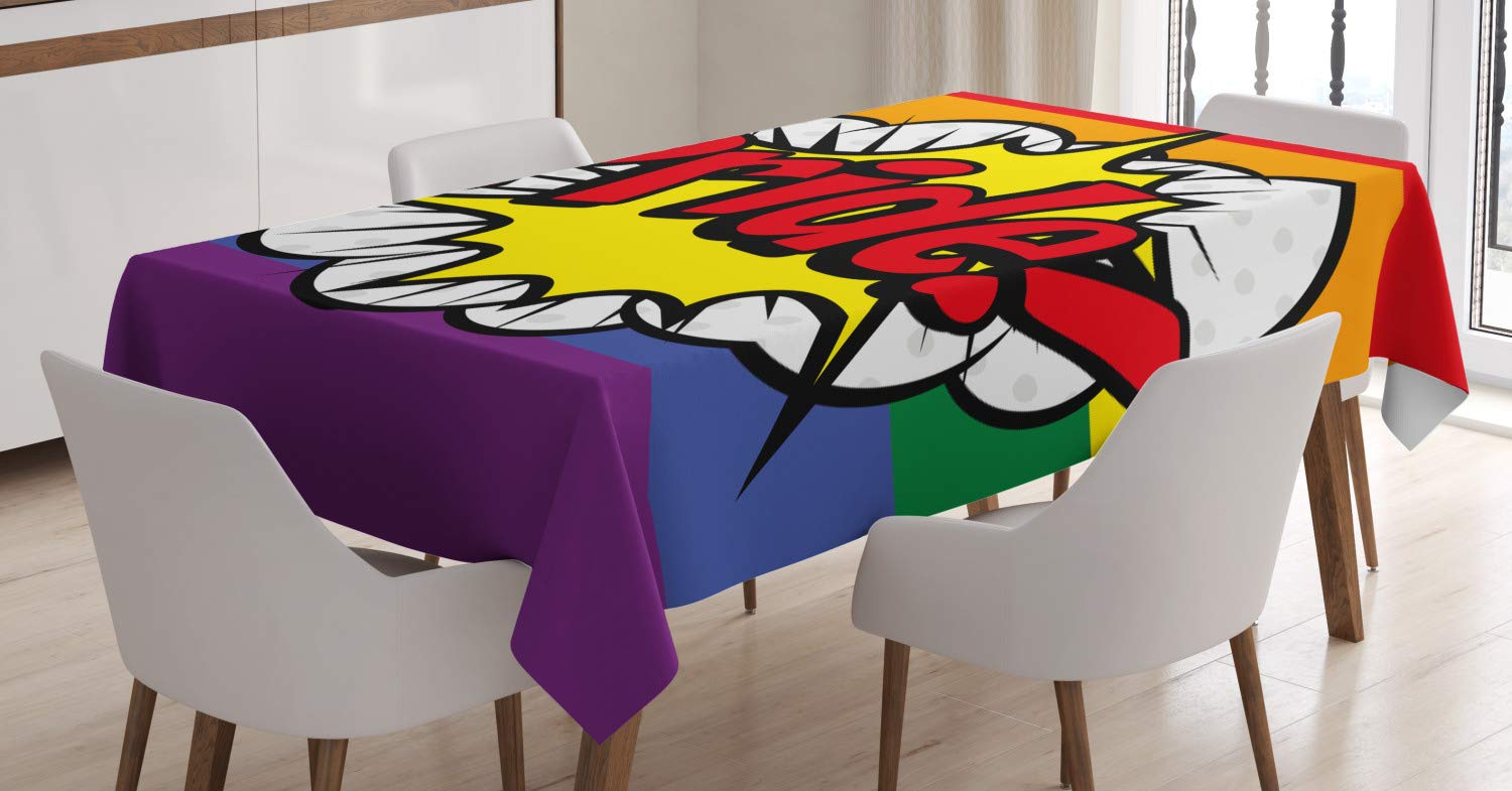 Tovaglia Rettangolare Pop Art Comics Orgoglio 140x240 Cm | Perfetta Per Pranzi E Cene In Famiglia, Impermeabile E Antimacchia