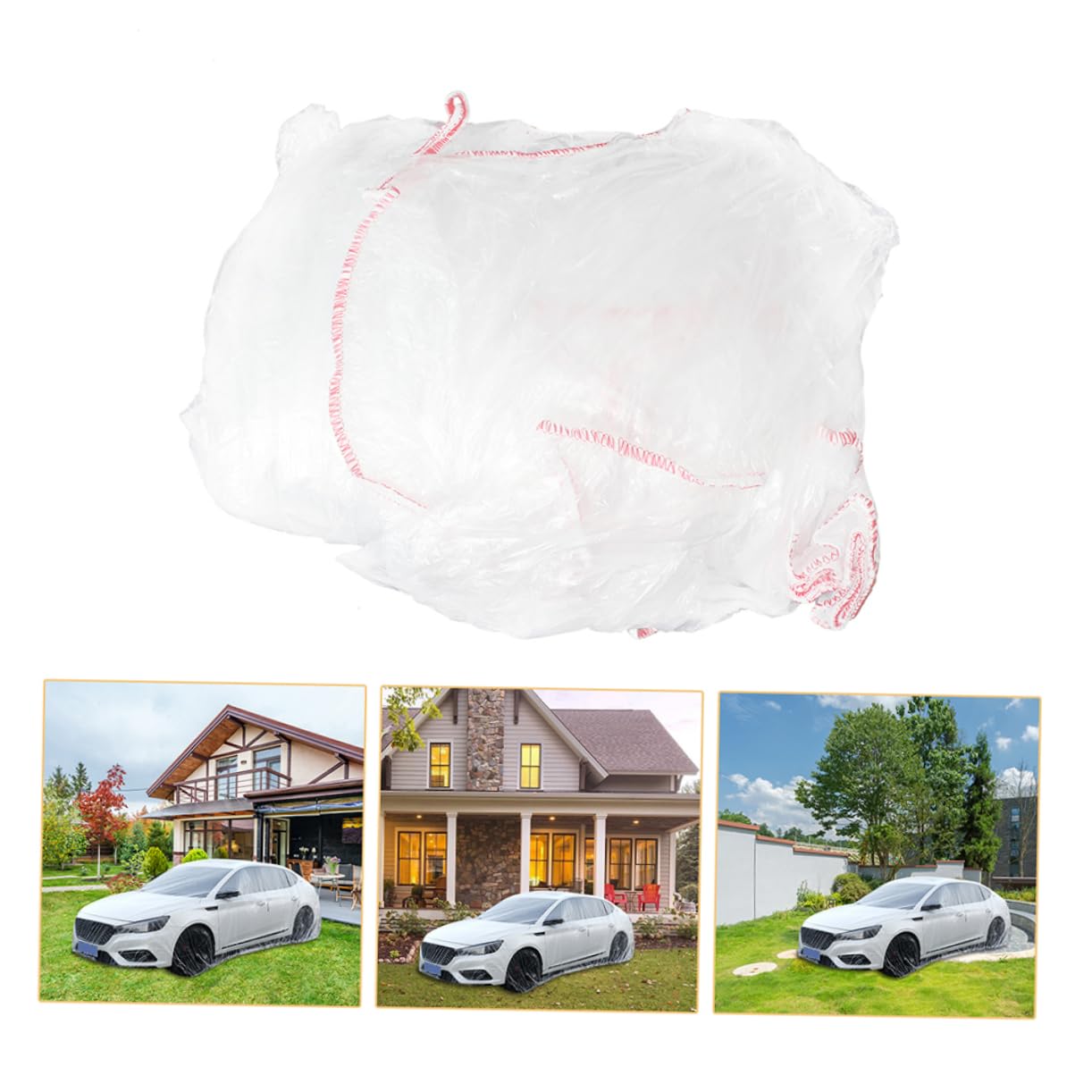 SEWOART All-Weather Car Protective Cover Disposable Pe Body Cover for Uv Rain Resistant for Outdoor Indoor Use Easy — view 8