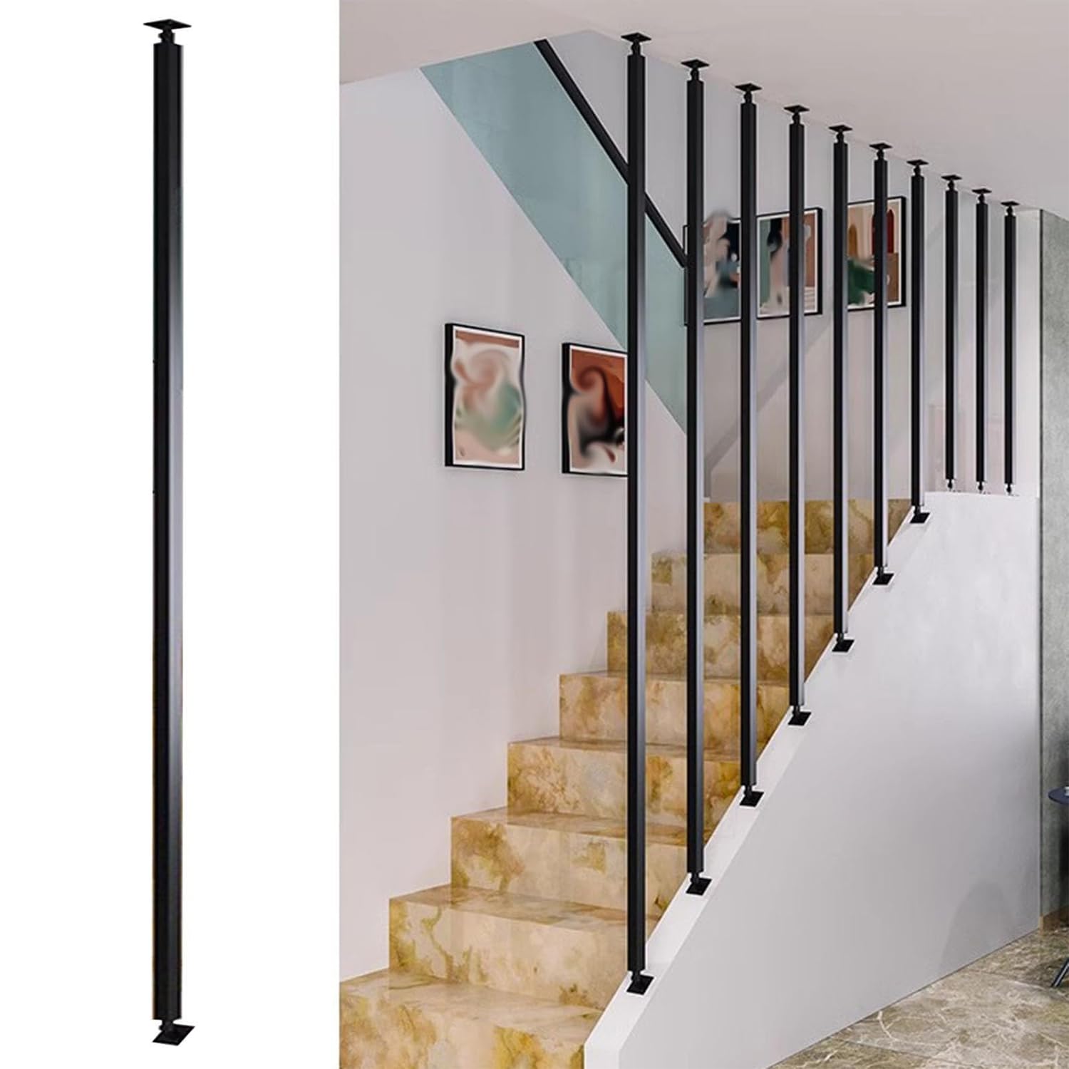 Rampe d'escalier en métal 90cm avec angle réglable pour pente A01