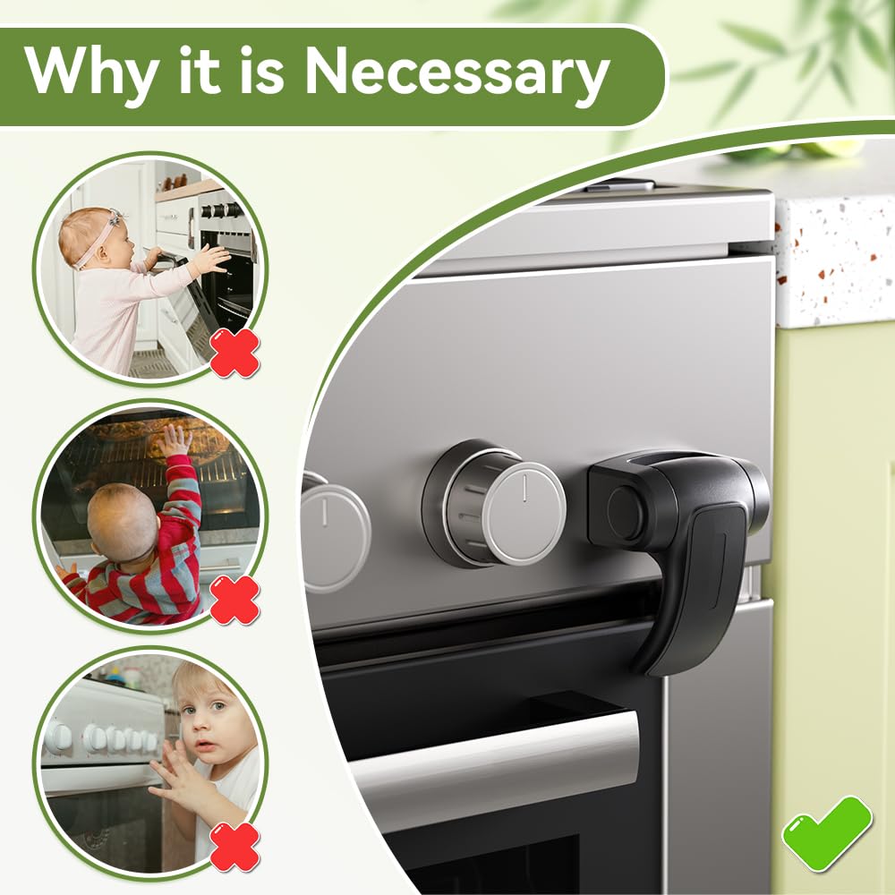 SAFELON Baby Safety Oven Door Lock, Kitchen Safety Locks for Babies Childproof Oven Locks for Kids Heat-Resistant - Image 2