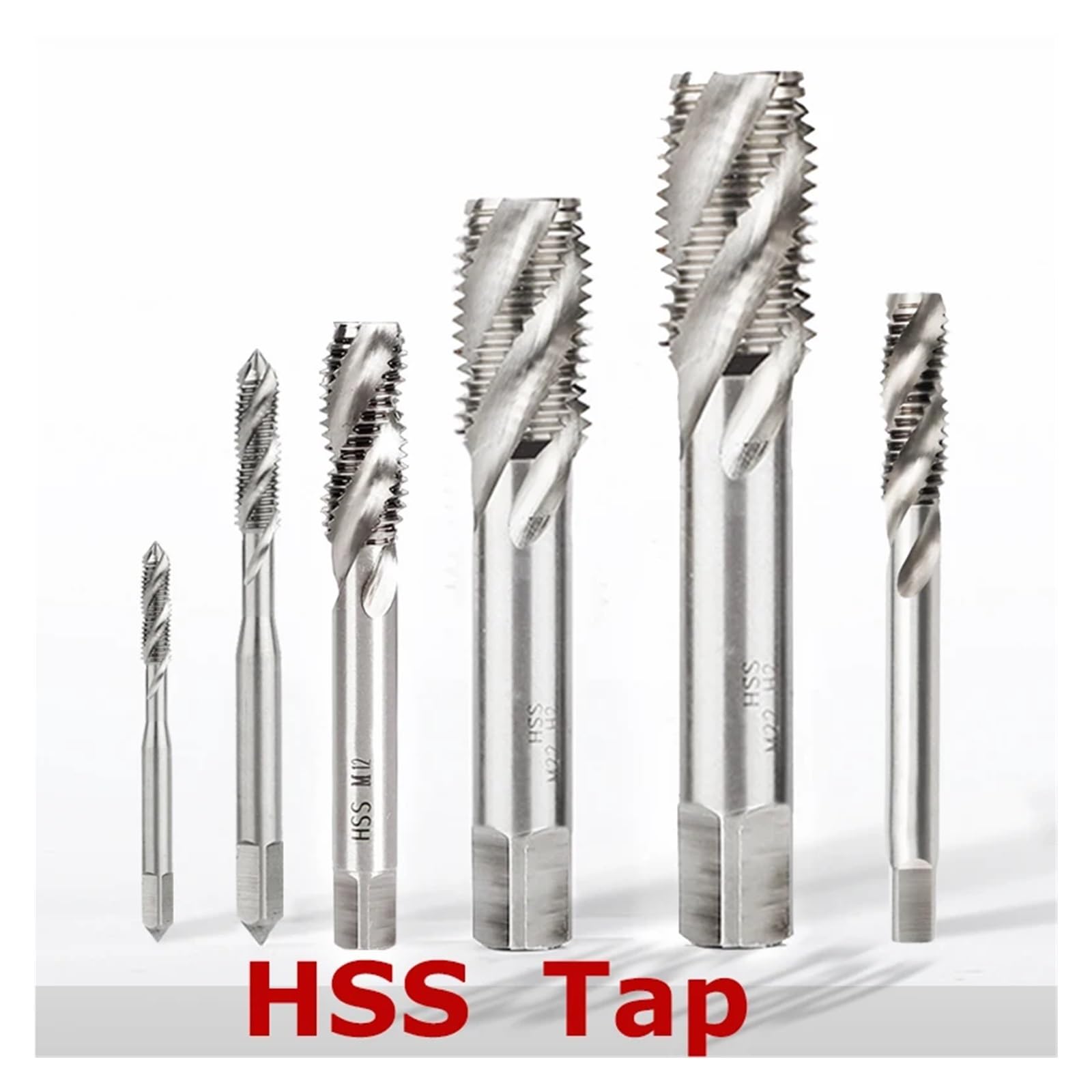 Macho de taladrar, machos de roscar métricos, tornillo de rosca de máquina de flauta espiral HSS for orificio ciego de Metal M2 -M30(10 PCS-M10X1.5)
