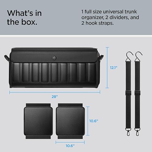 Miniatura 9 de Spigen Organizador universal plegable para maletero con tapa para Tesla Model Y Juniper (202526), modelo 3YSXCybertruck, SUV, sedán y más (negro)