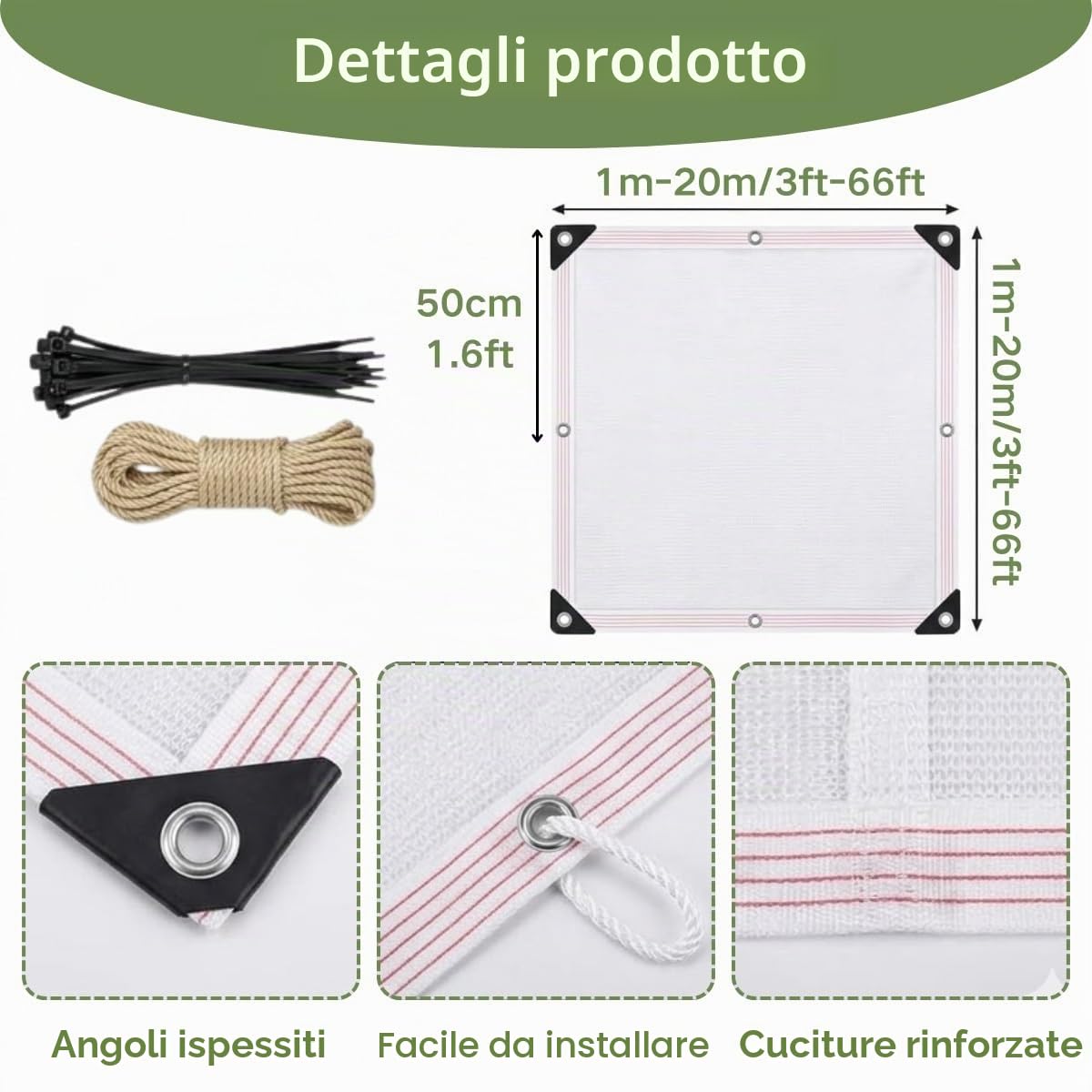90% Rete Ombreggiante Telo Esterno Con Occhielli, Rete Antigrandine FrangivistaBalcone Resistente Ai Raggi UV, Vela Ombreggiante Traspirante Robusta, Per Giardino Pergola Cortile(5X5M)