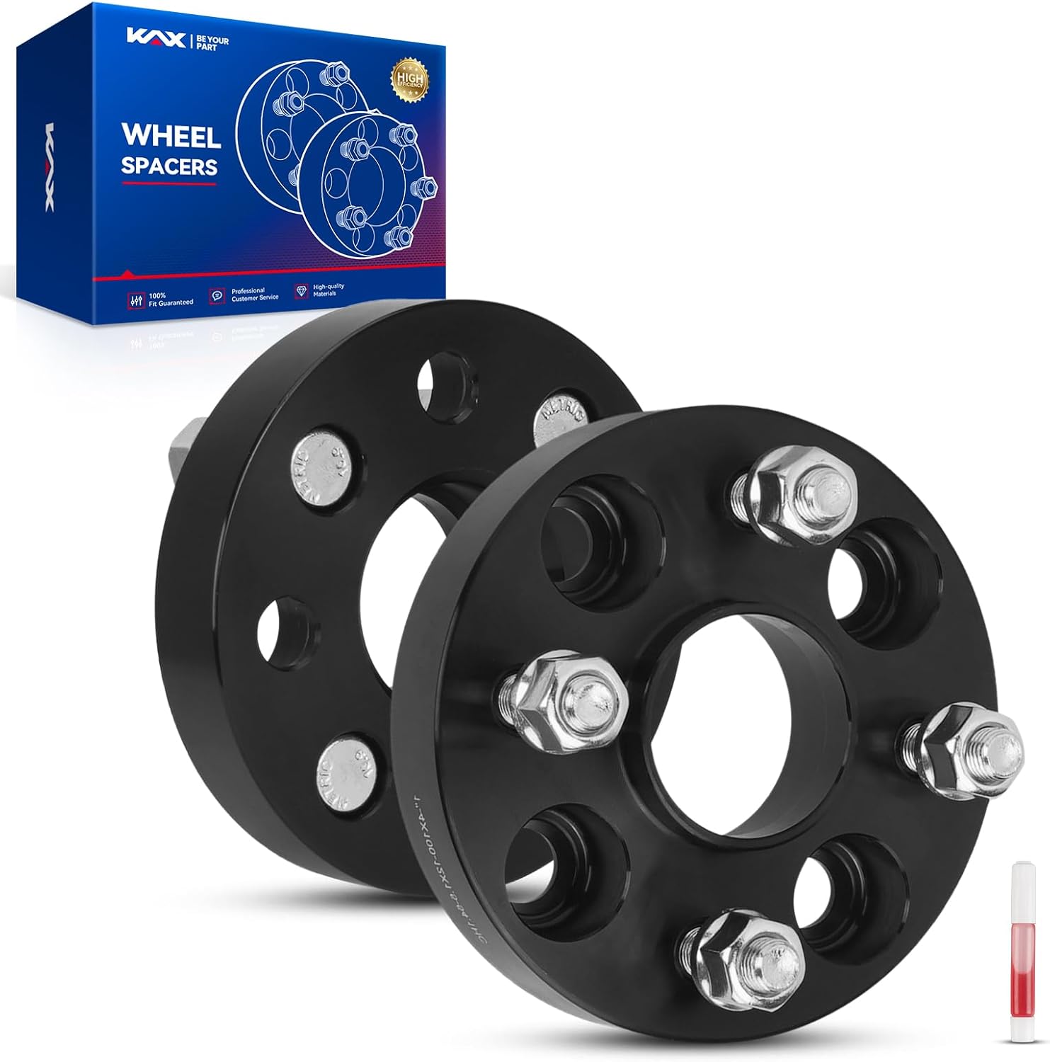 KAX 4x100mm 1" Hub-Centric Wheel Spacers (2 pcs) with M12x1.5 Studs