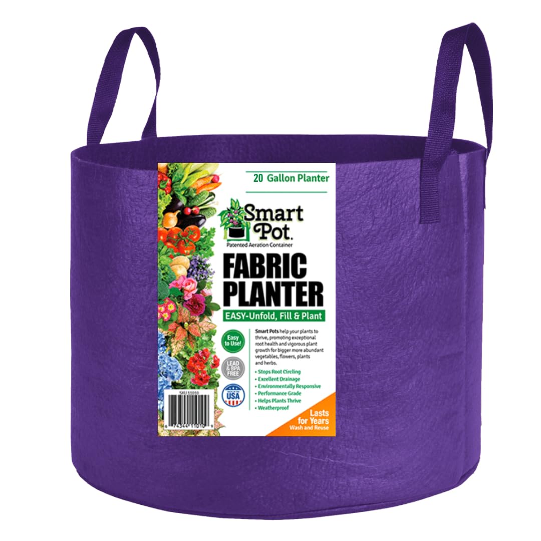 SMART POT 20-Gallon Soft-Sided Planter with Handles, Bright Violet